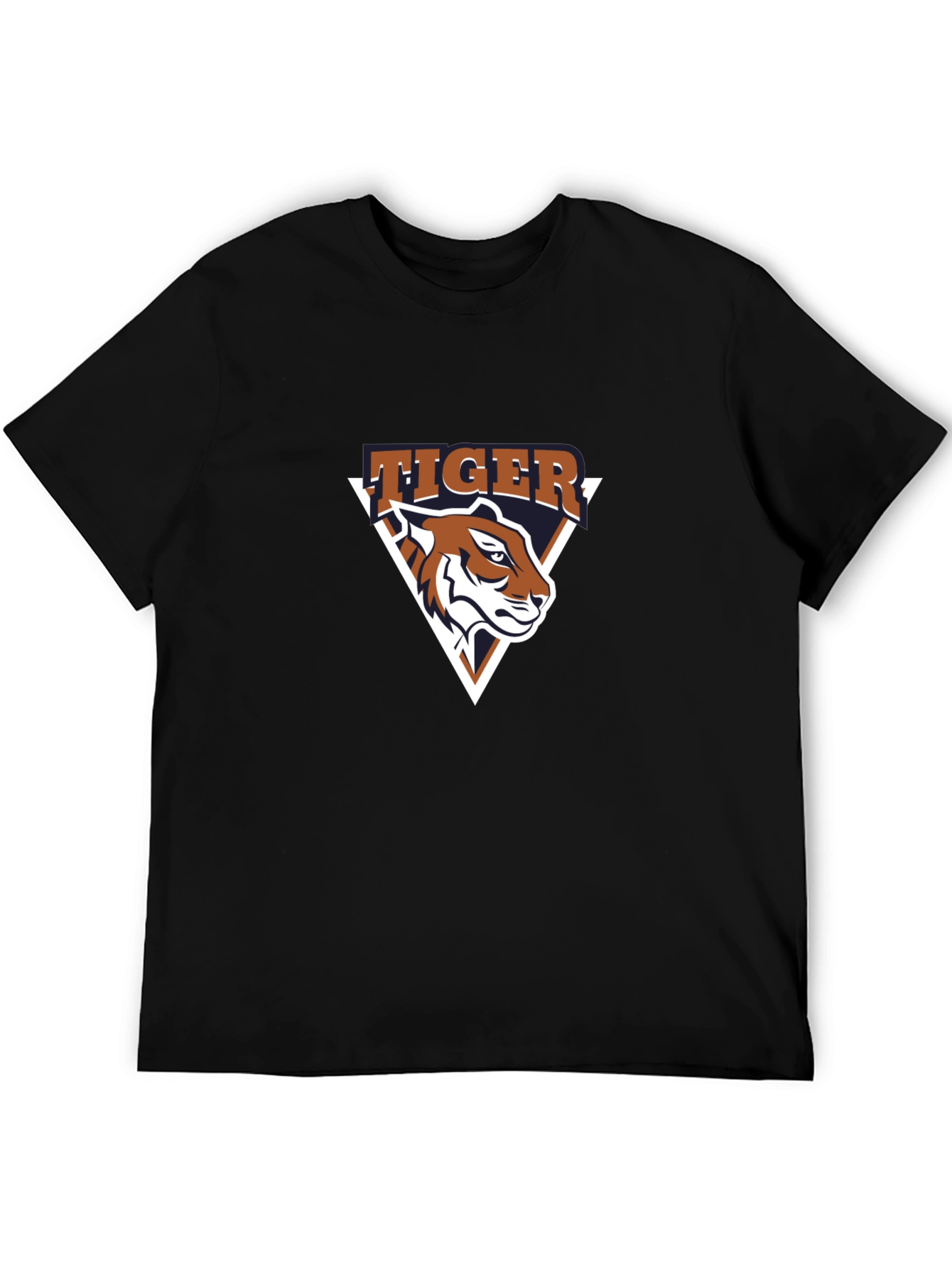 Tiger Graphic Tee - Black Cotton T-Shirt