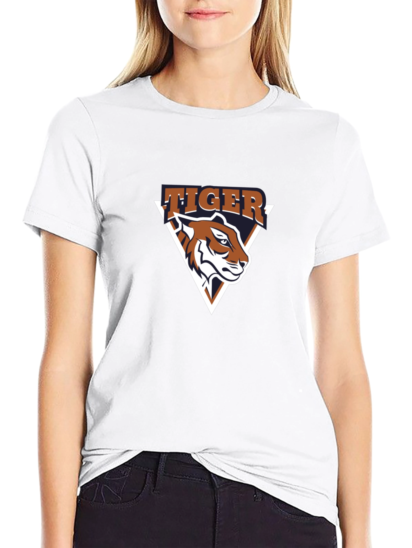 Tiger Graphic Tee - Black Cotton T-Shirt