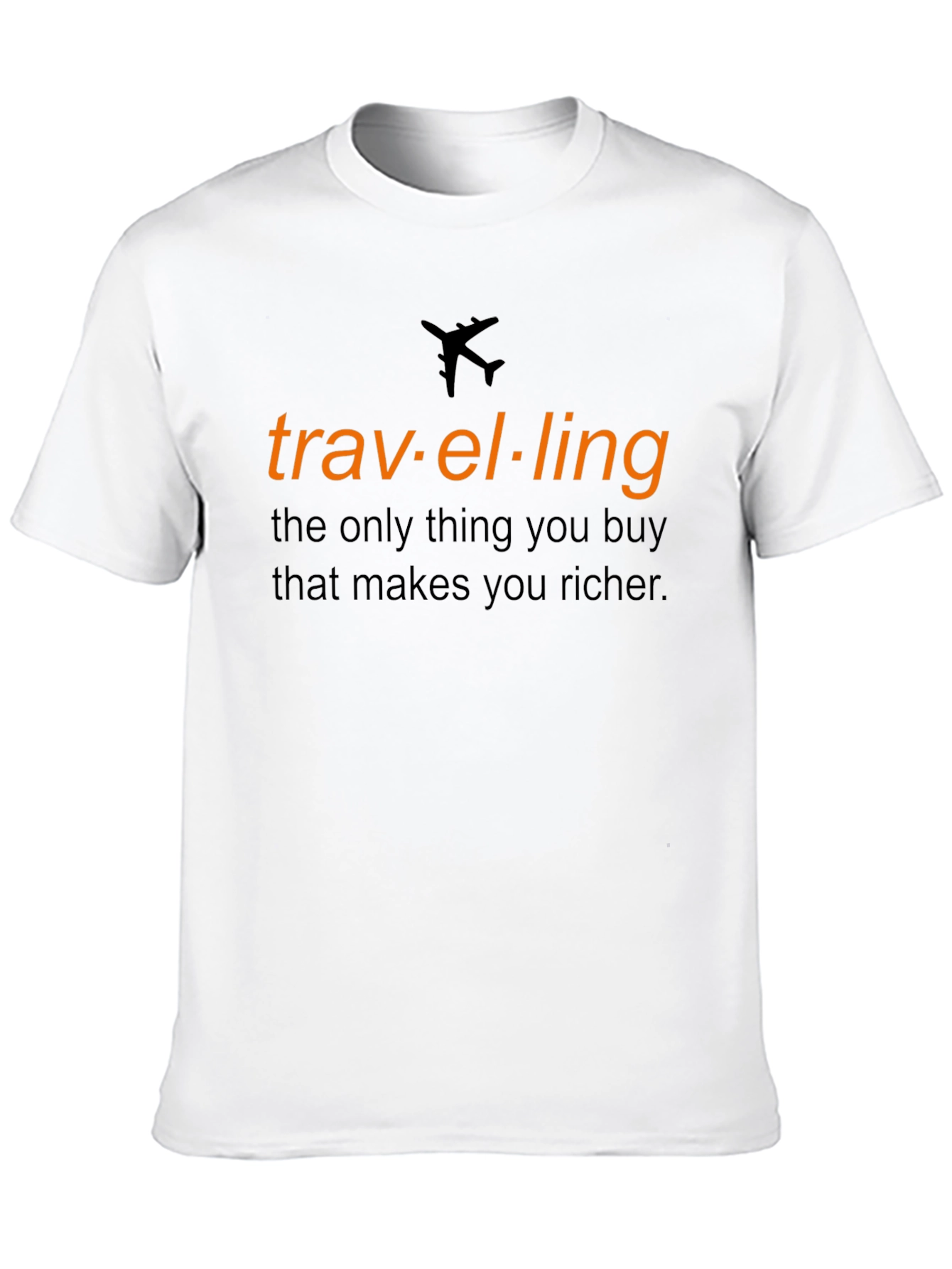 Travel is Richer Black Graphic Tee