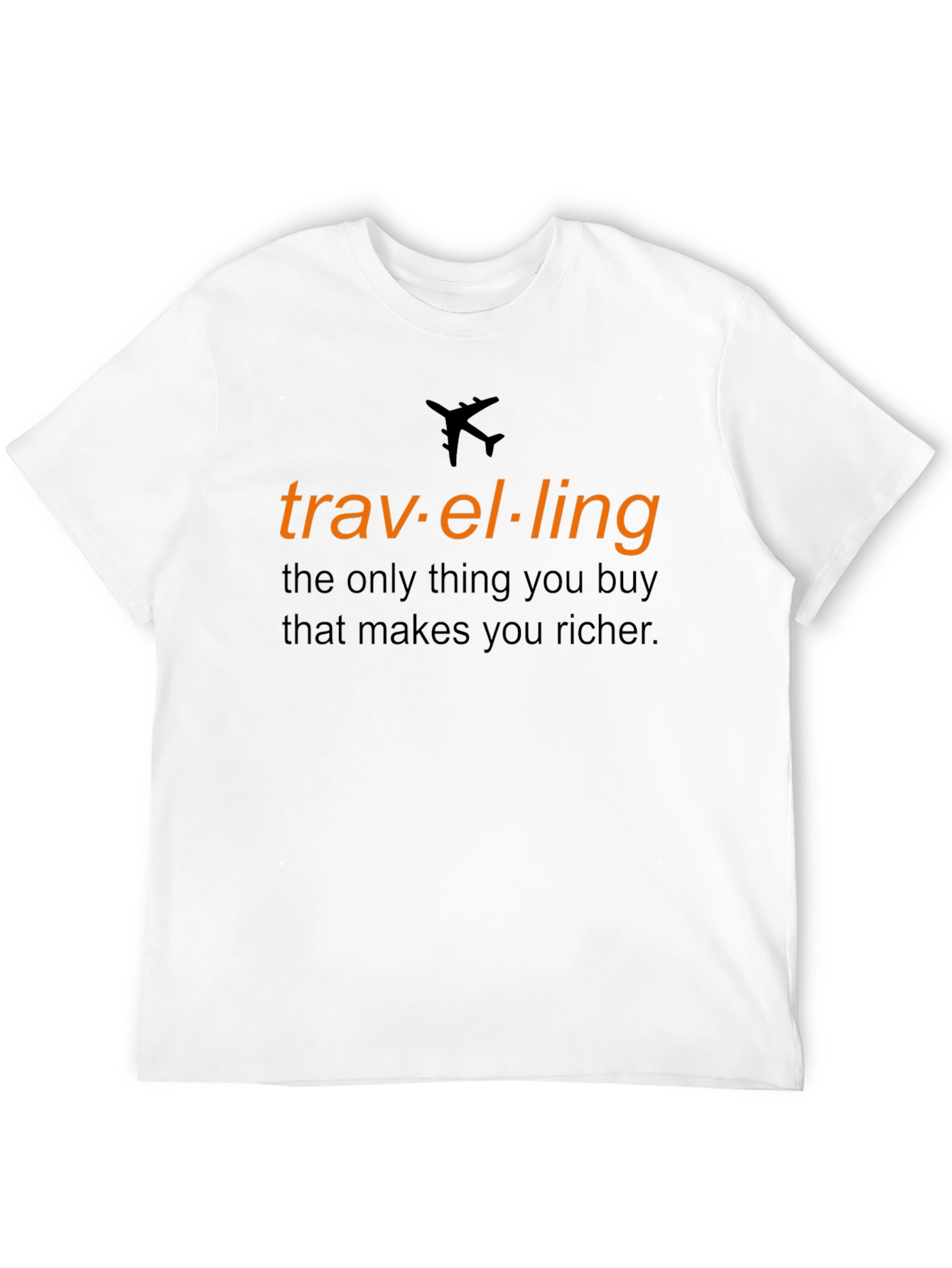 Travel is Richer Black Graphic Tee