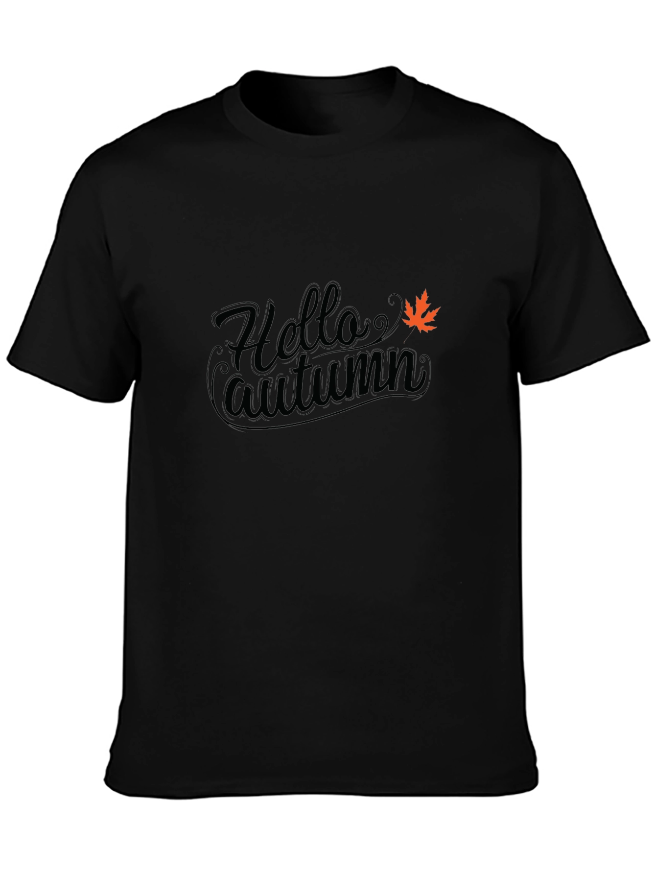 Hello Autumn Black T-Shirt