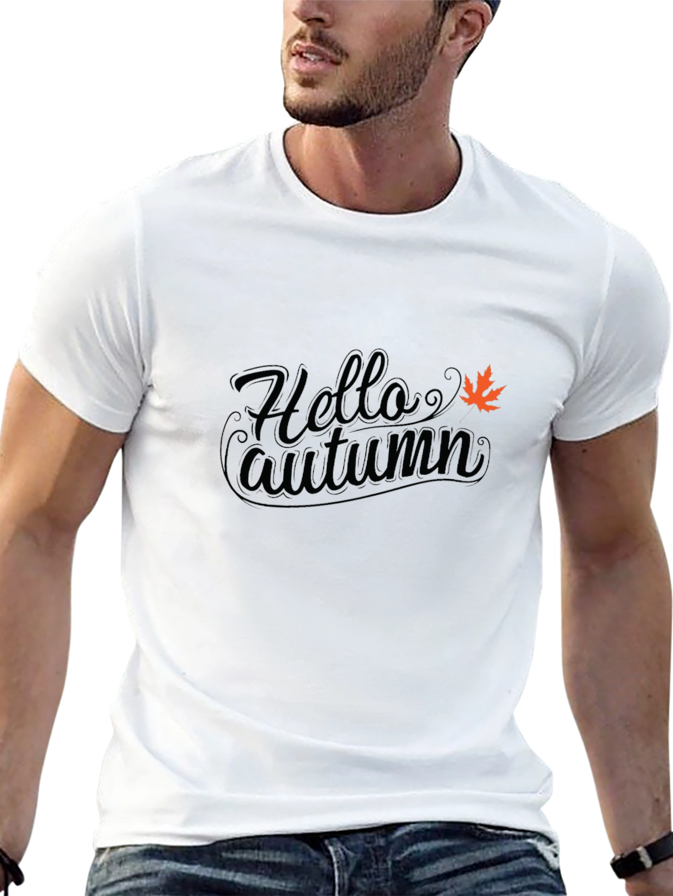 Hello Autumn Black T-Shirt