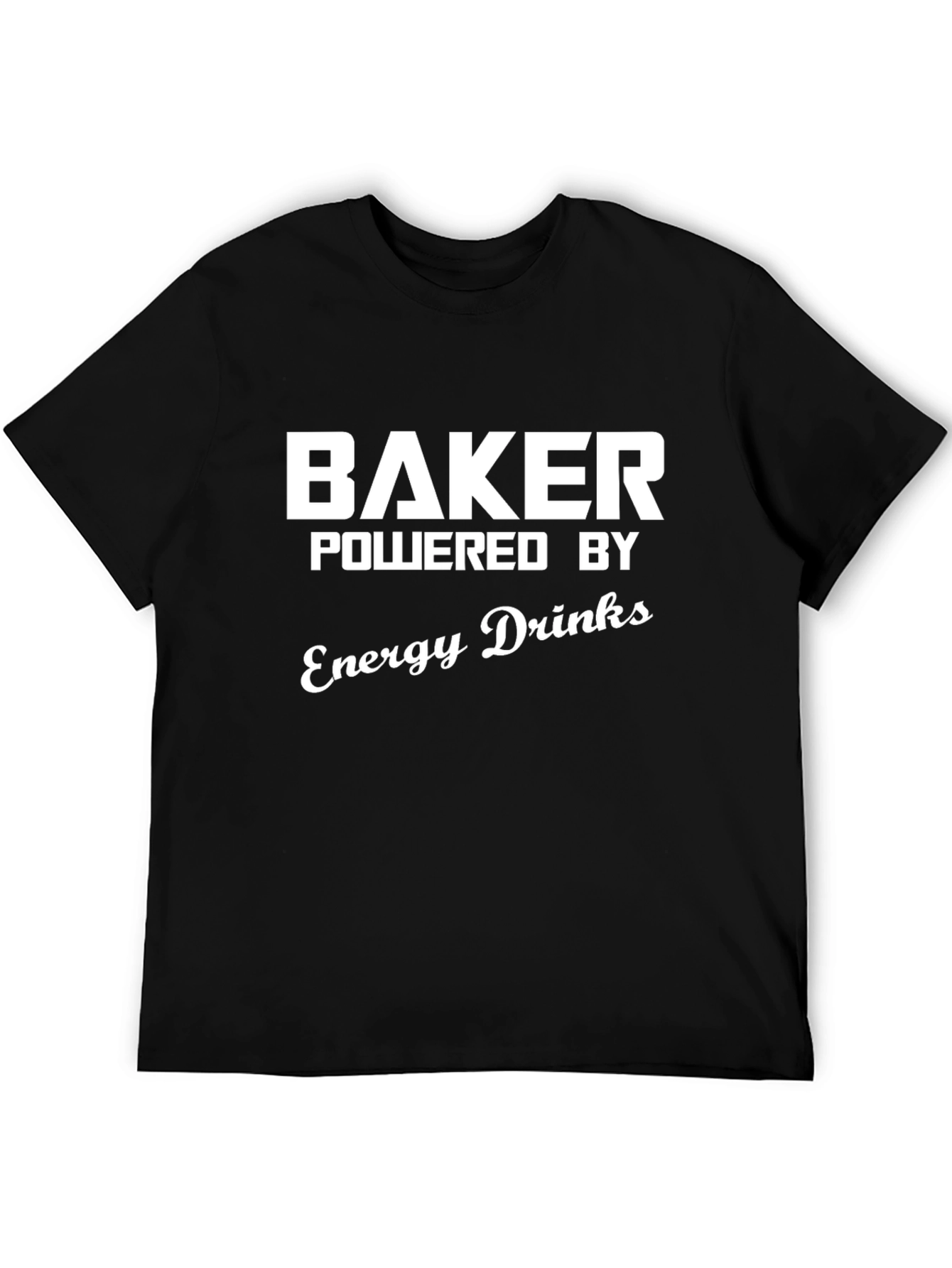 Baker Powered By Energy Drinks Black T-Shirt
