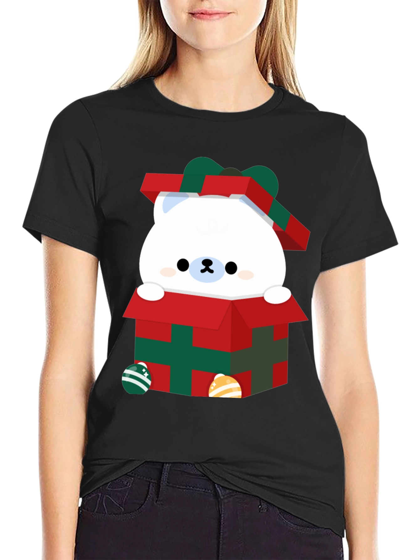 Cute Bear in Gift Box Graphic Tee