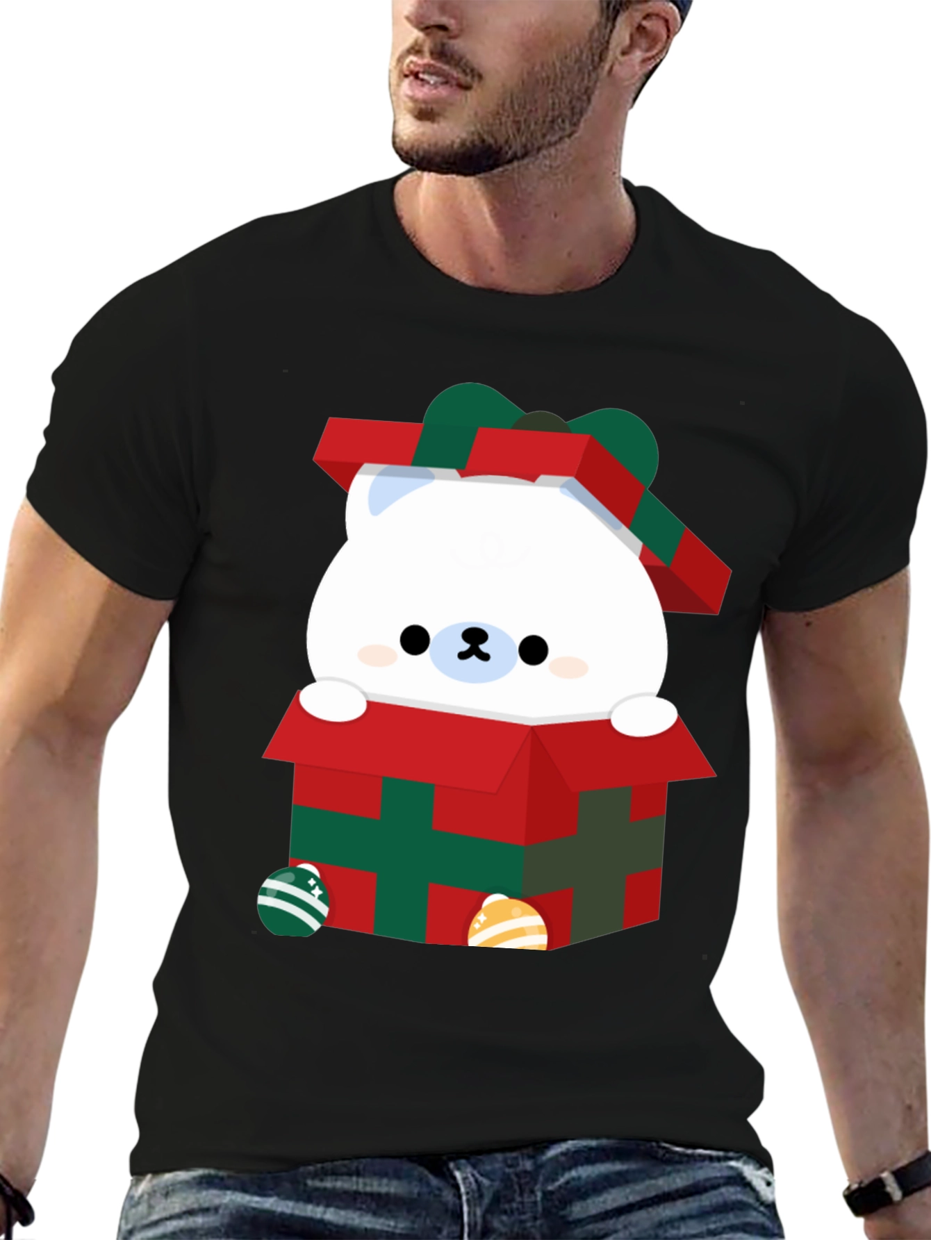 Cute Bear in Gift Box Graphic Tee