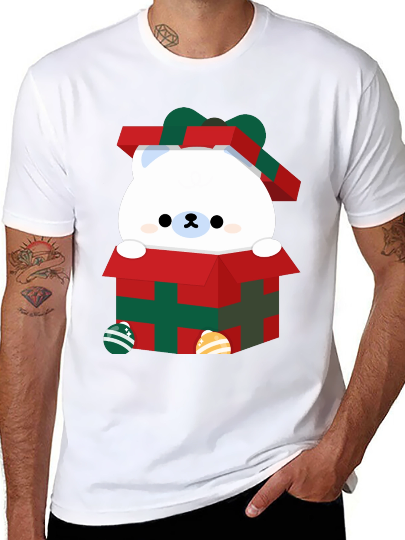 Cute Bear in Gift Box Graphic Tee