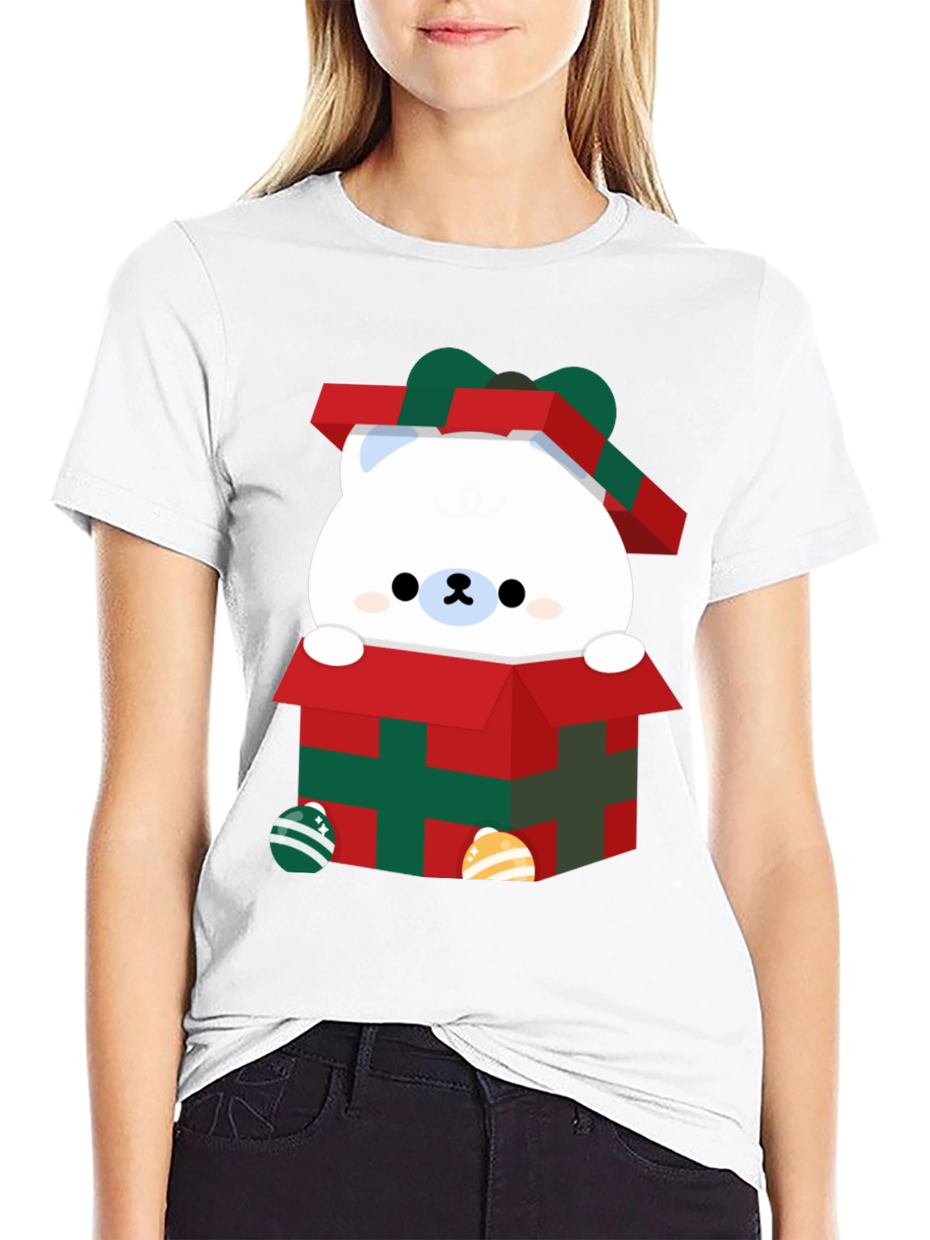 Cute Bear in Gift Box Graphic Tee