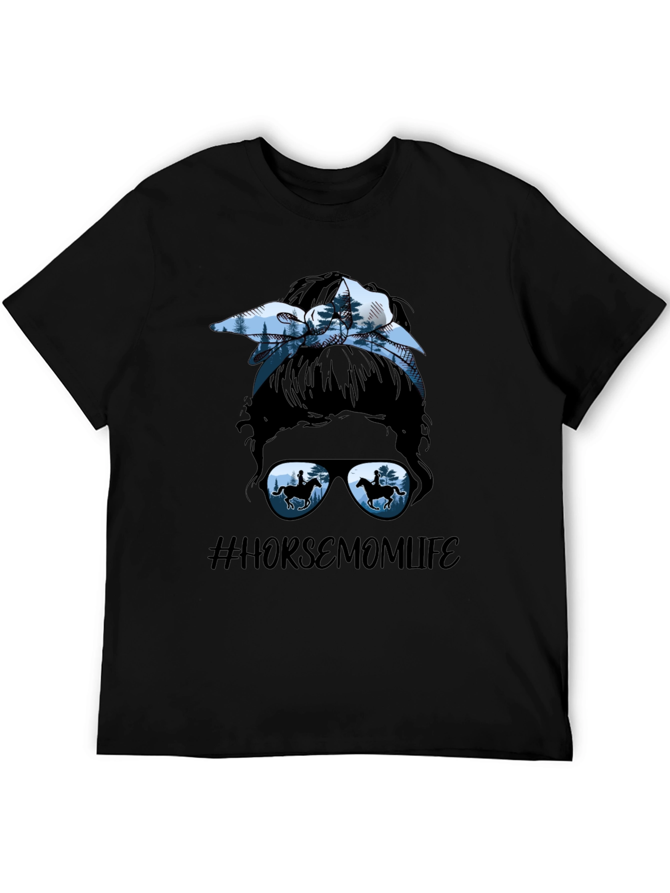 Horse Mom Life Messy Bun T-Shirt
