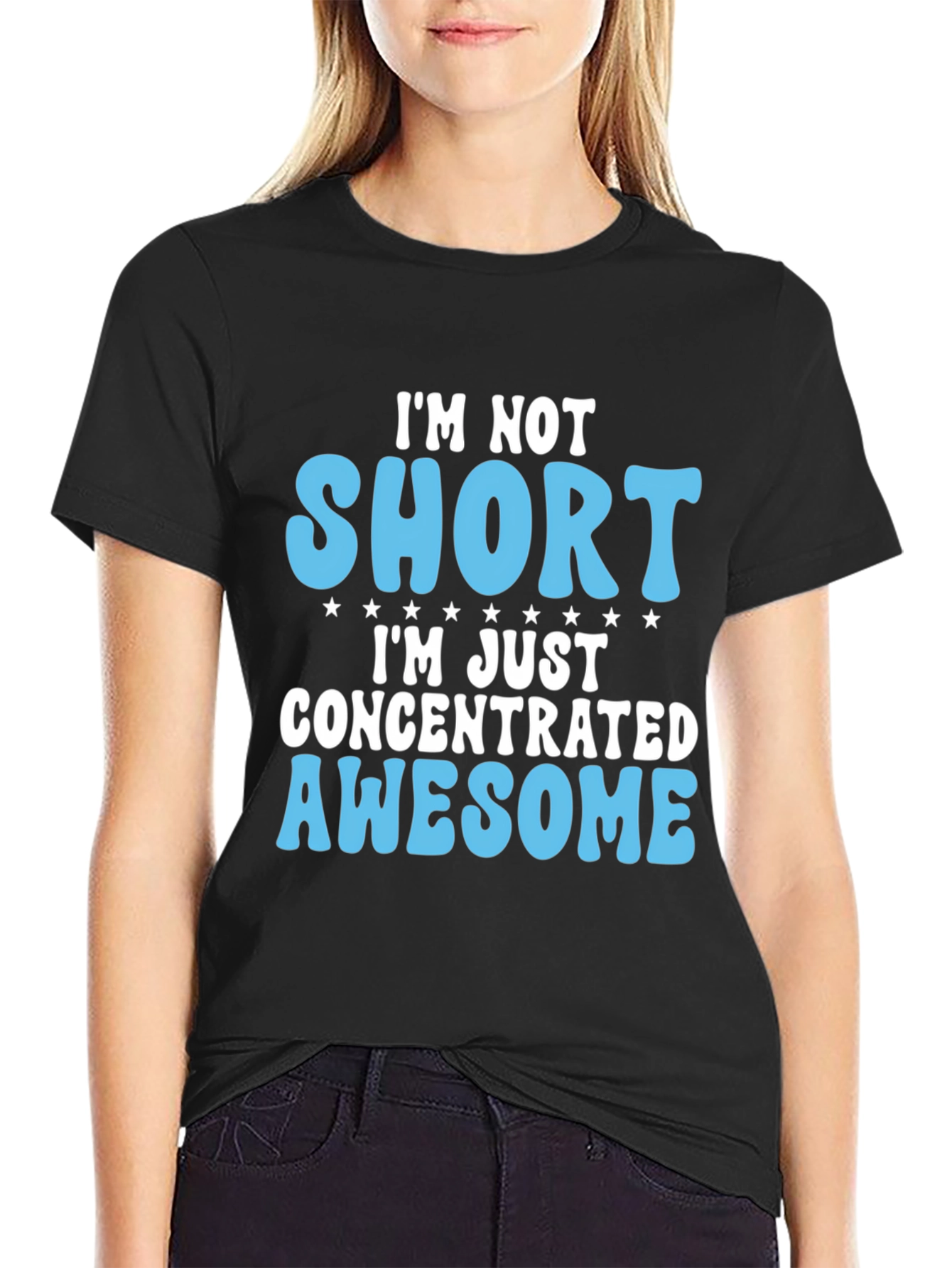 Funny Im Not Short Mens Black T-Shirt