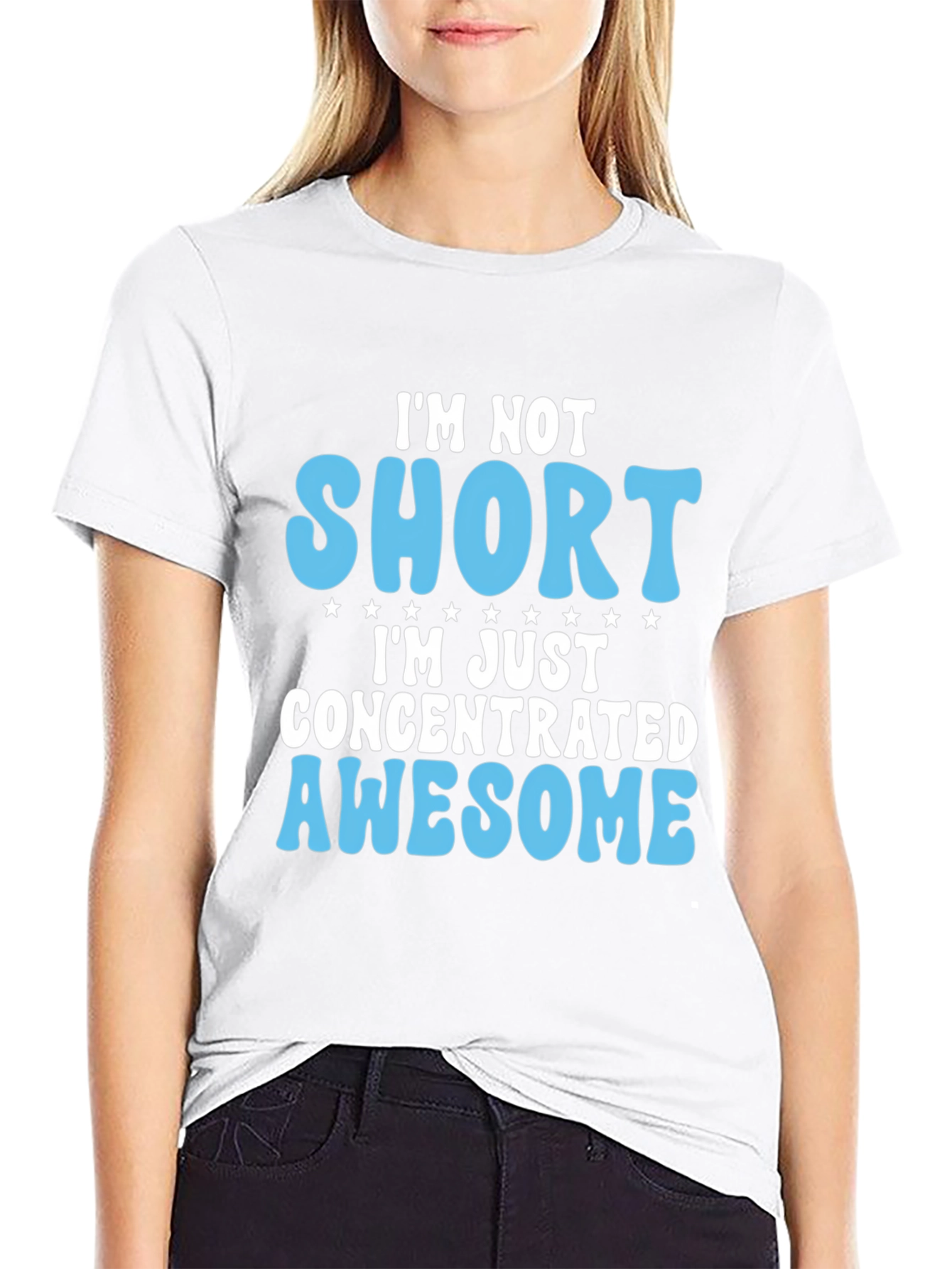 Funny Im Not Short Mens Black T-Shirt