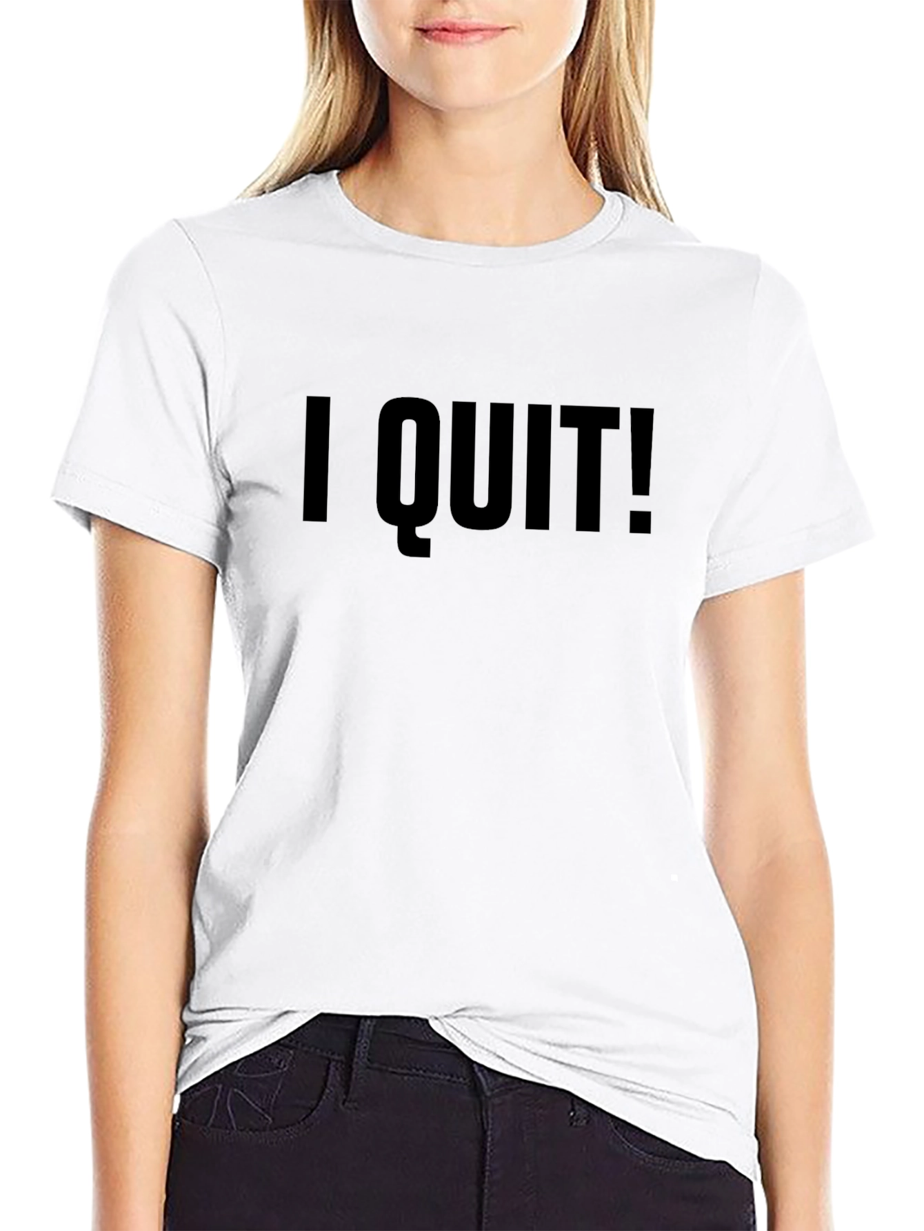 I QUIT! Black Graphic Tee - Statement T-Shirt