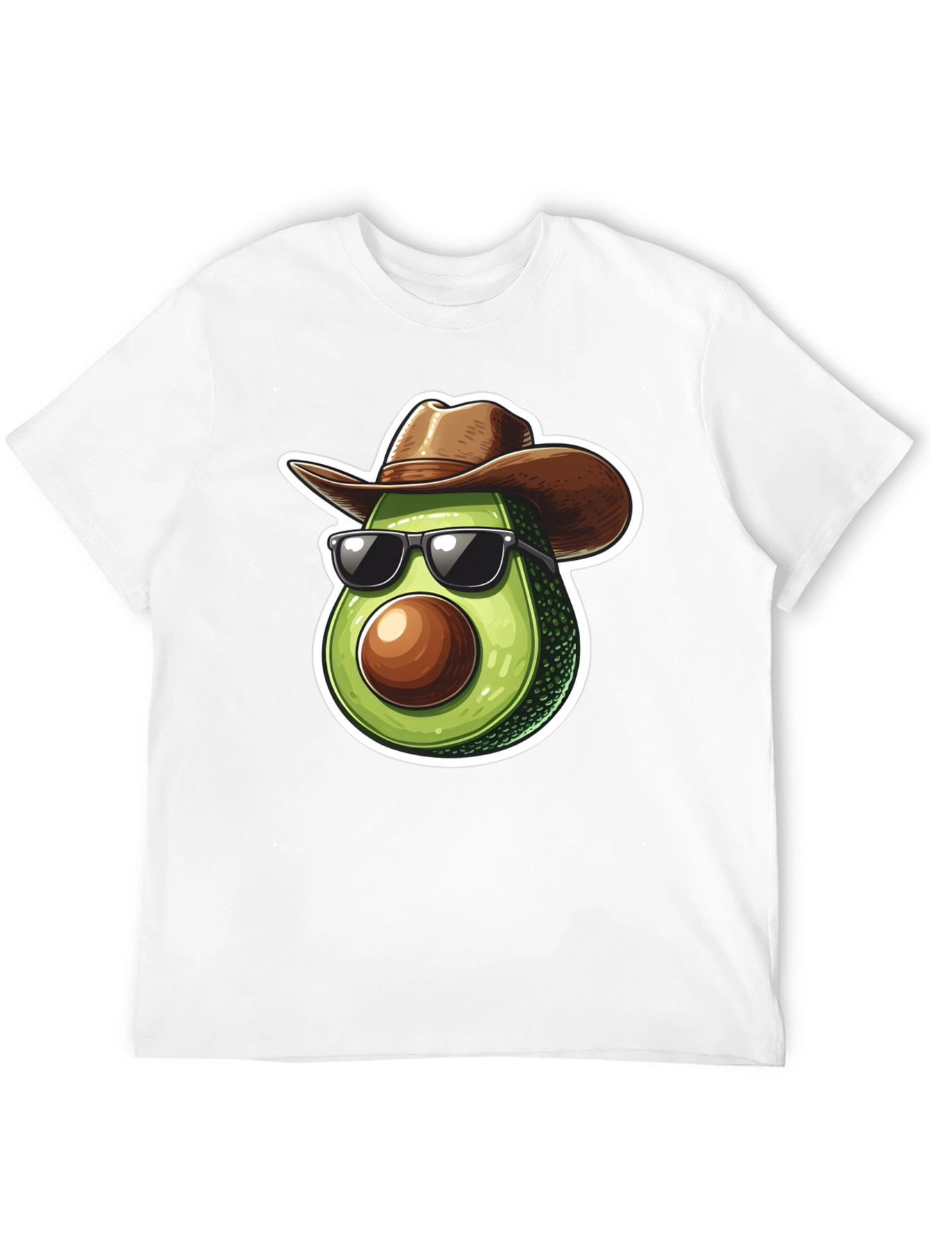Cool Avocado Cowboy Graphic Tee - Black T-Shirt