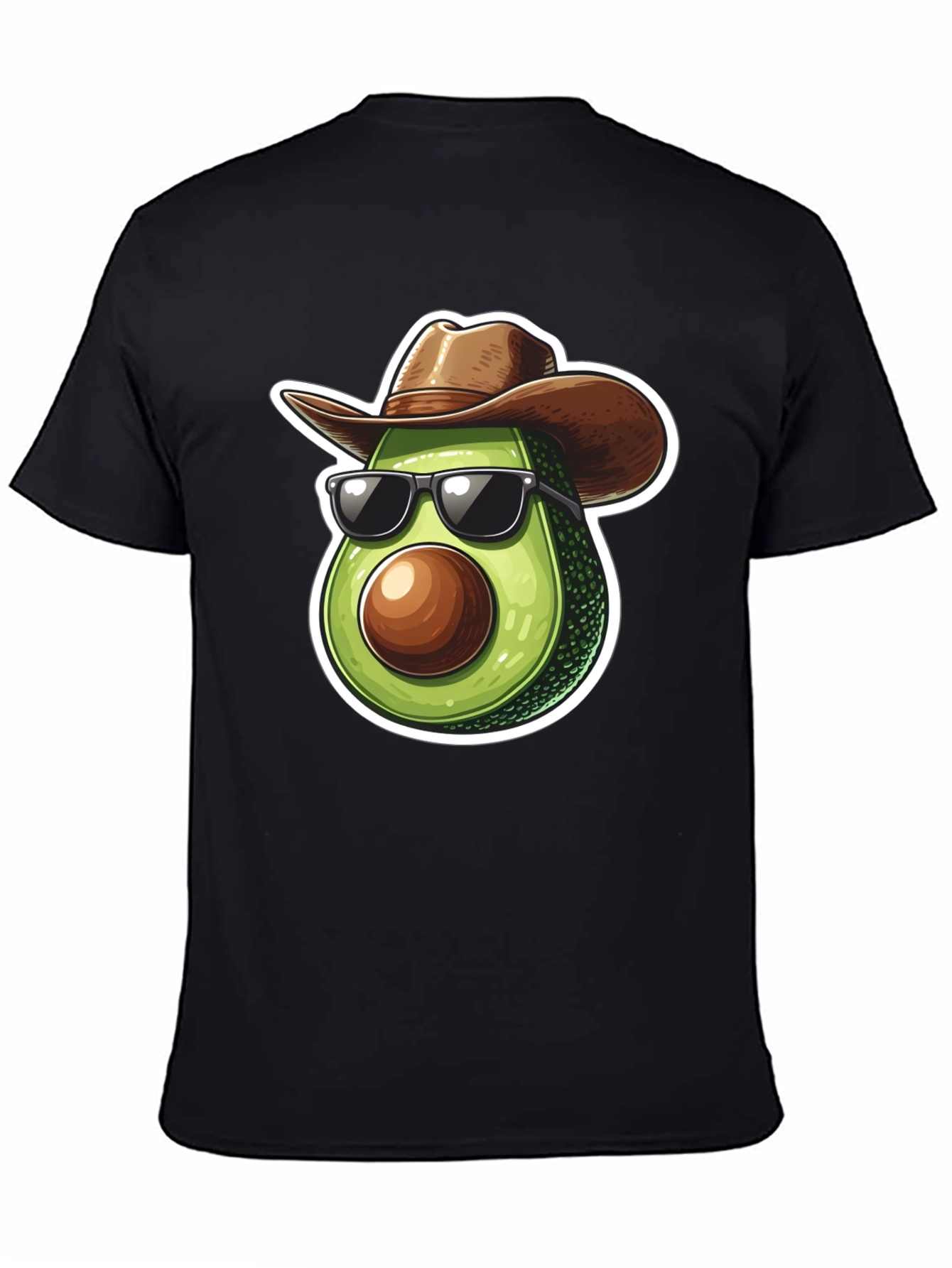 Cool Avocado Cowboy Graphic Tee - Black T-Shirt