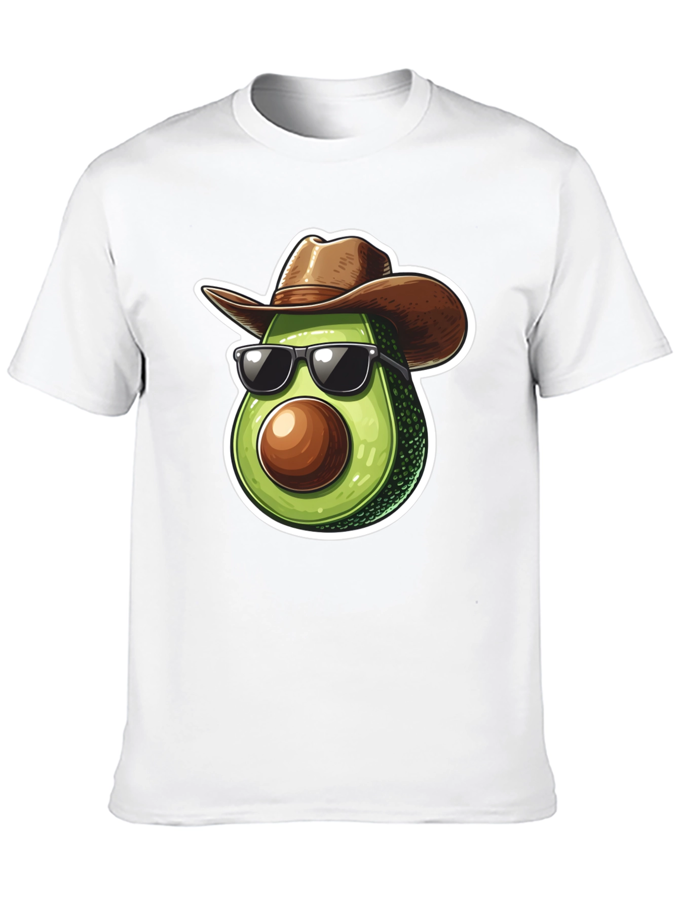 Cool Avocado Cowboy Graphic Tee - Black T-Shirt