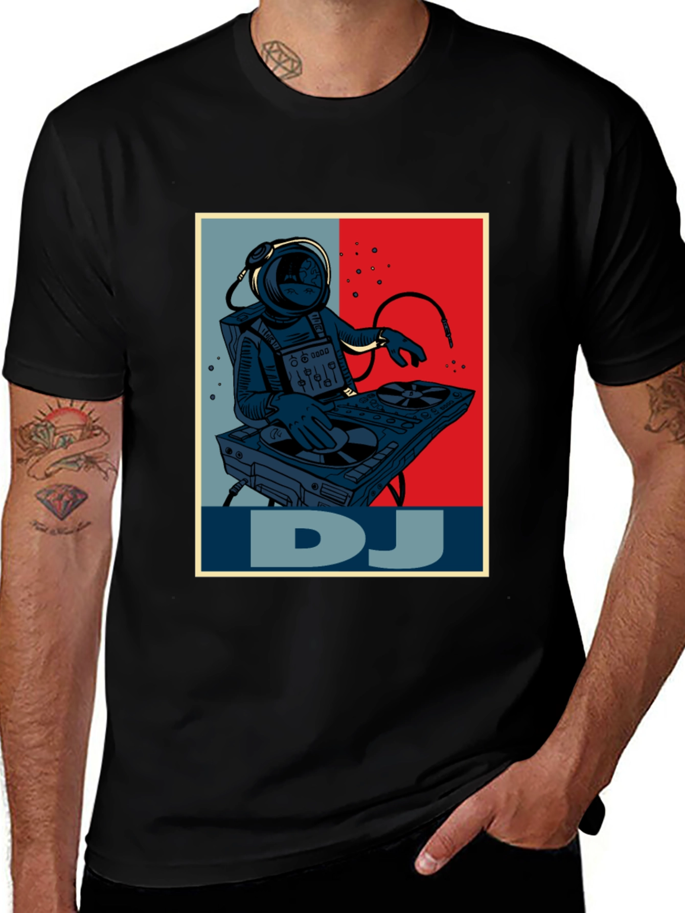 Astronaut DJ Graphic T-Shirt - Space Music Lover Tee