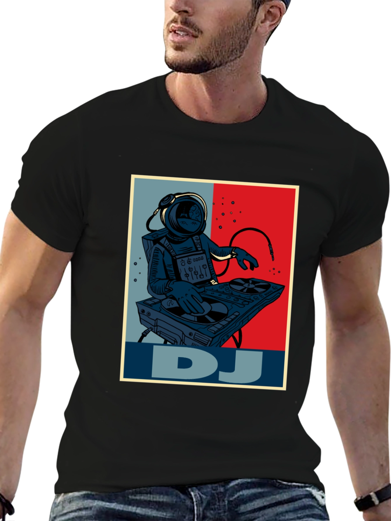 Astronaut DJ Graphic T-Shirt - Space Music Lover Tee