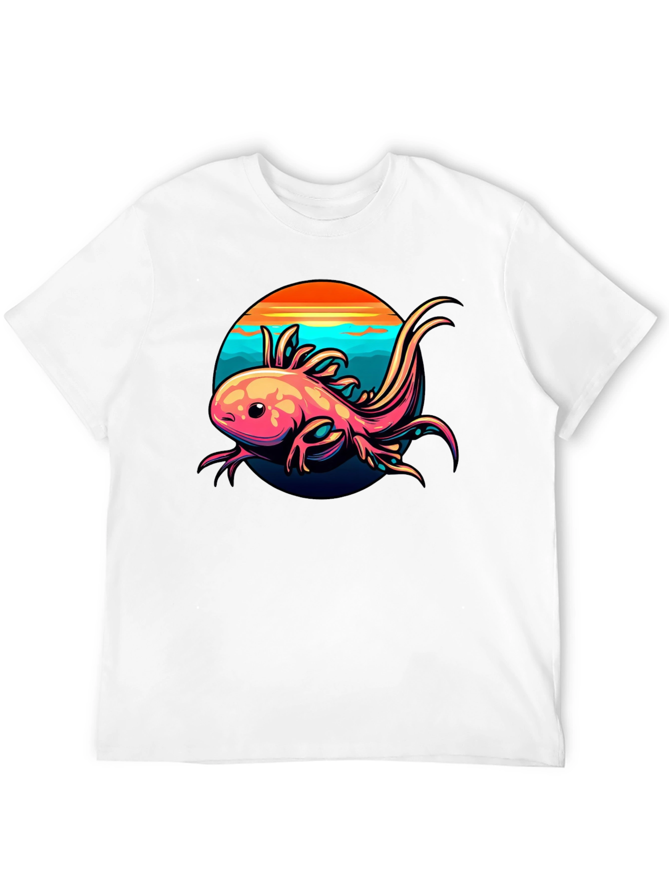 Axolotl Sunset Graphic Tee - Black