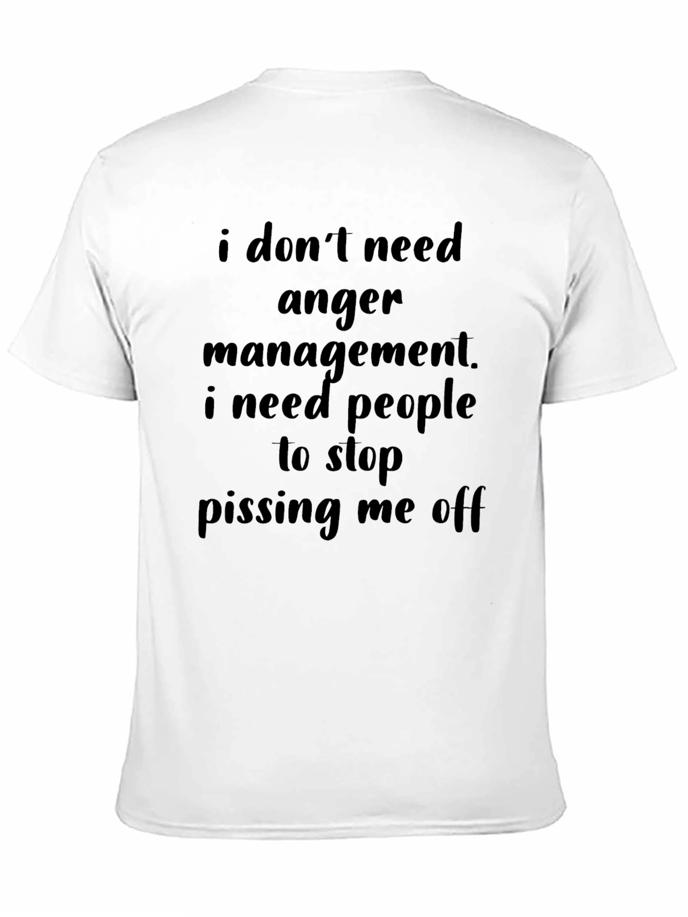 Funny Sarcastic Black Graphic T-Shirt - Anger Management