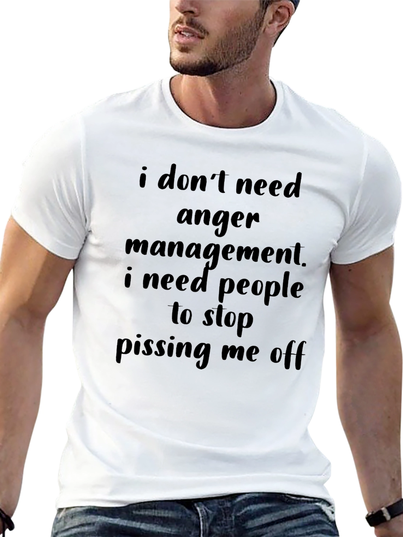 Funny Sarcastic Black Graphic T-Shirt - Anger Management