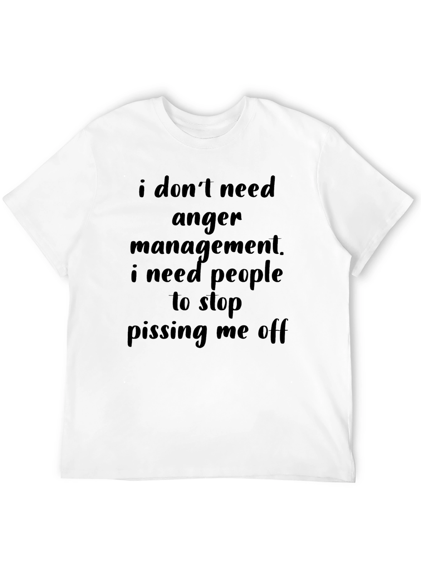 Funny Sarcastic Black Graphic T-Shirt - Anger Management