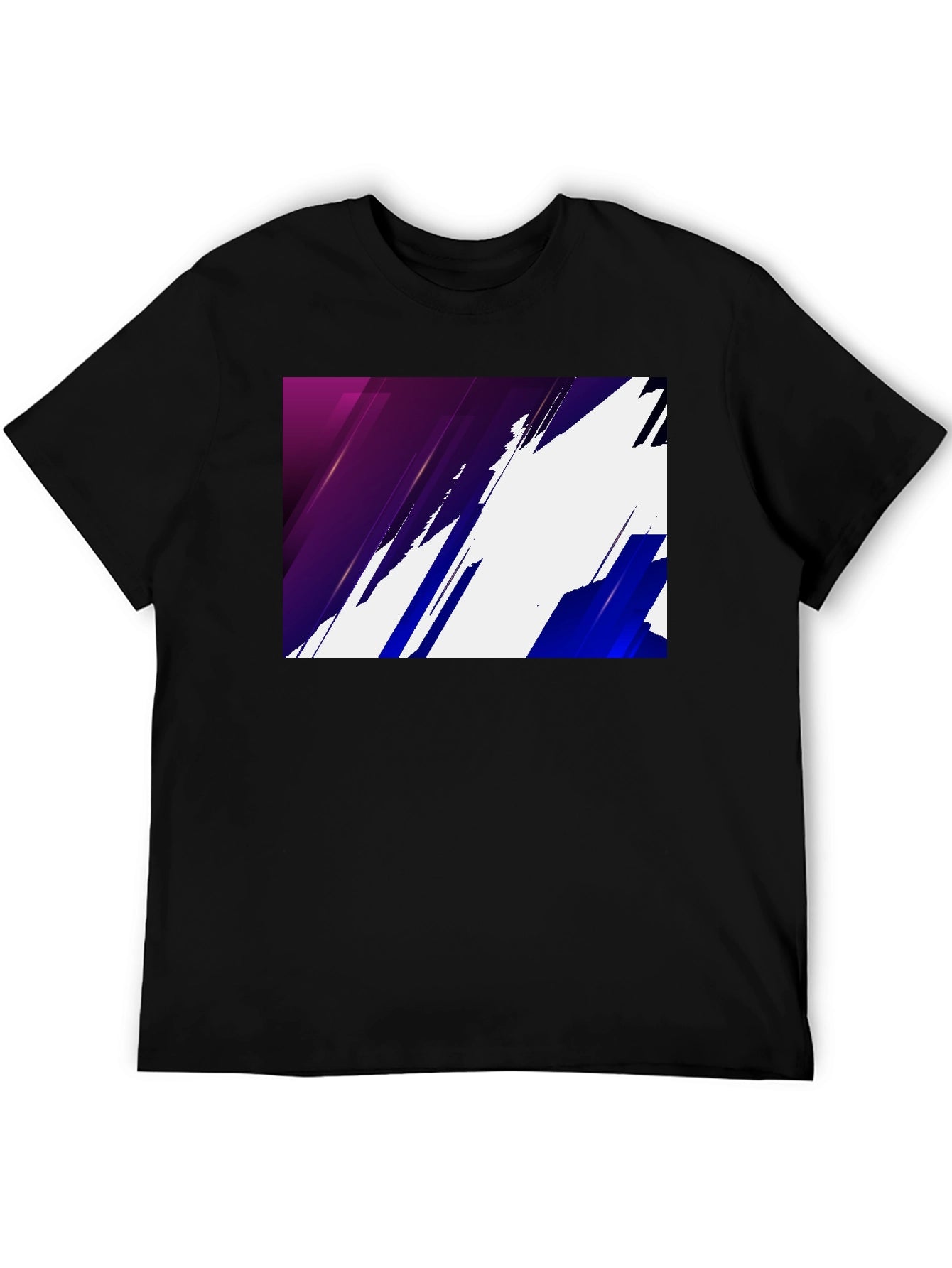 Modern Abstract Graphic Print Black T-Shirt