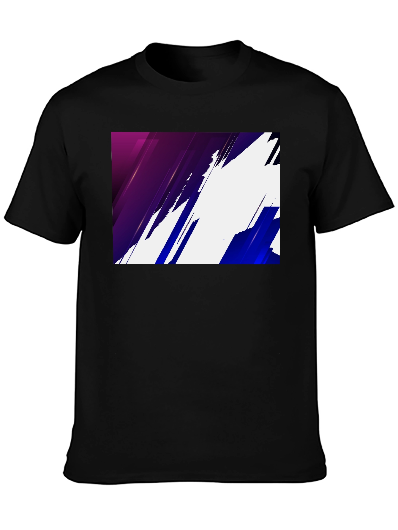 Modern Abstract Graphic Print Black T-Shirt