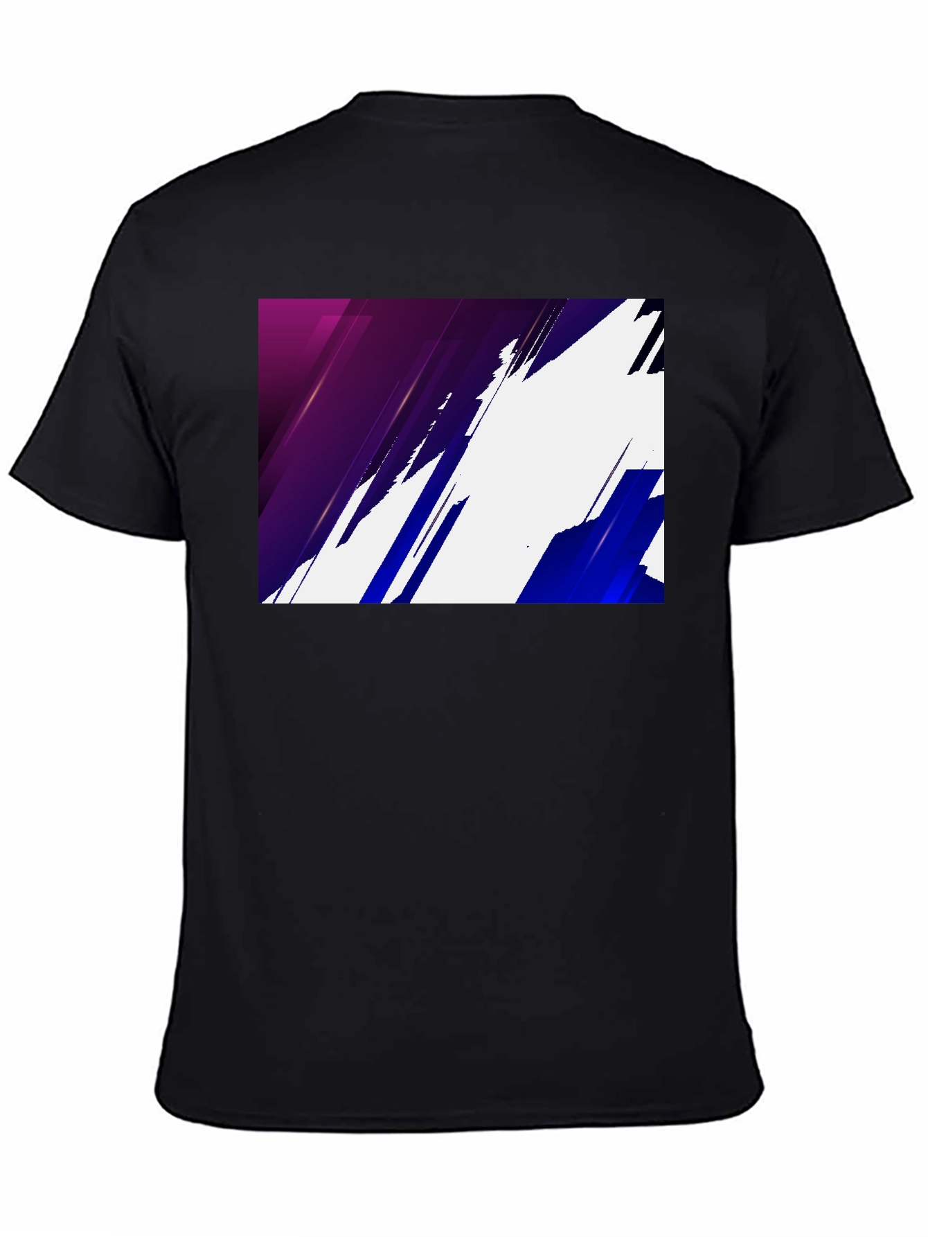 Modern Abstract Graphic Print Black T-Shirt