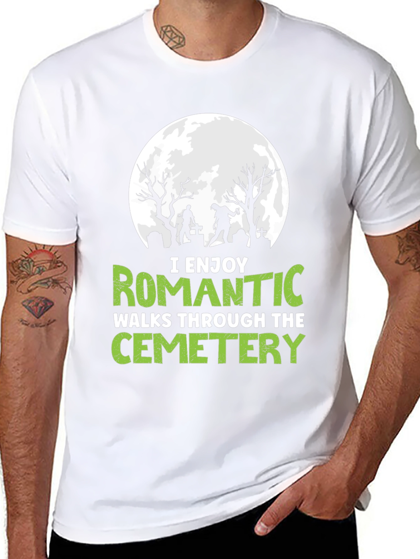 Romantic Cemetery Walks Graphic T-Shirt
