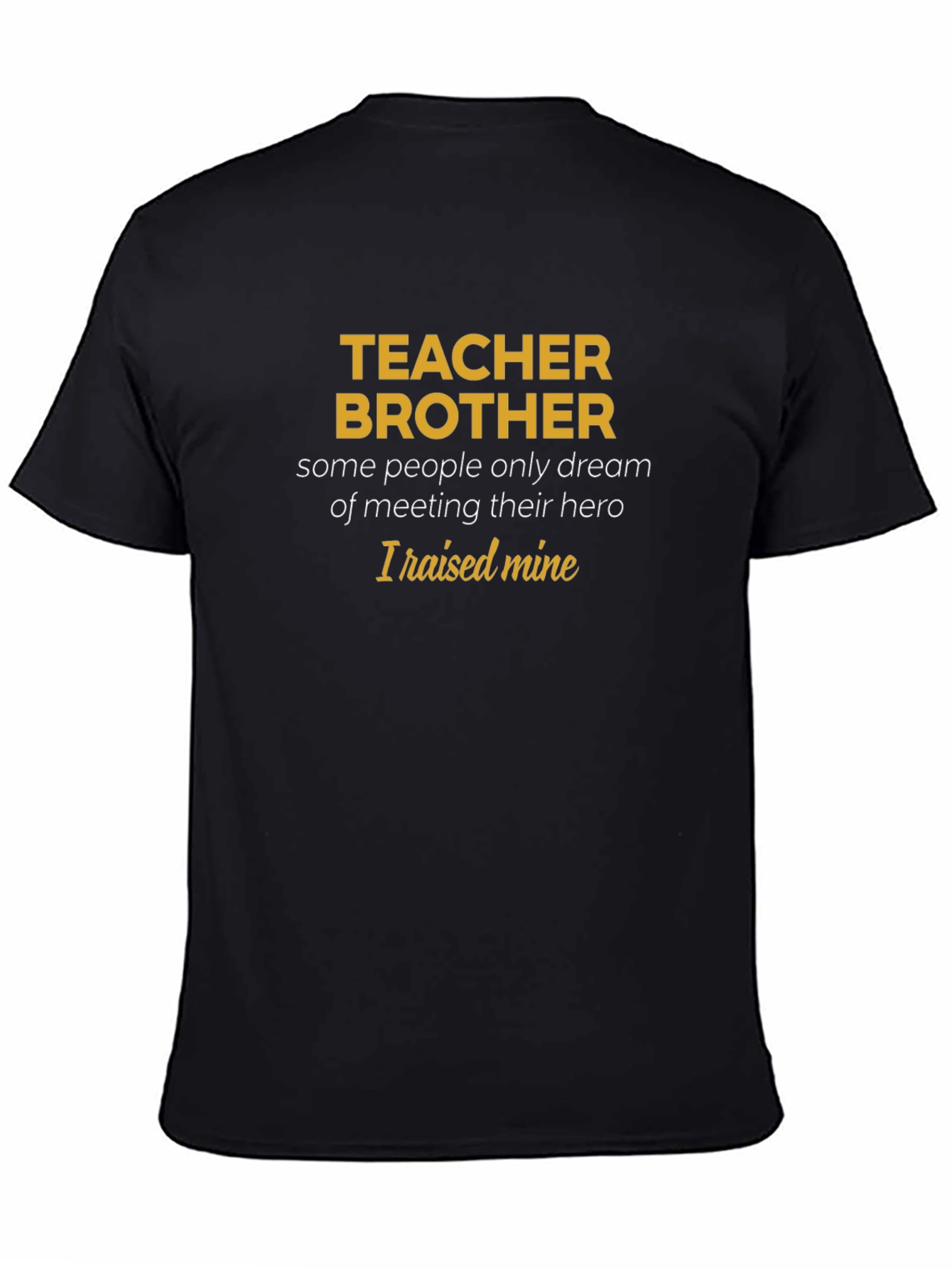 Teacher Brother Hero Graphic Tee - Mens Black T-Shirt