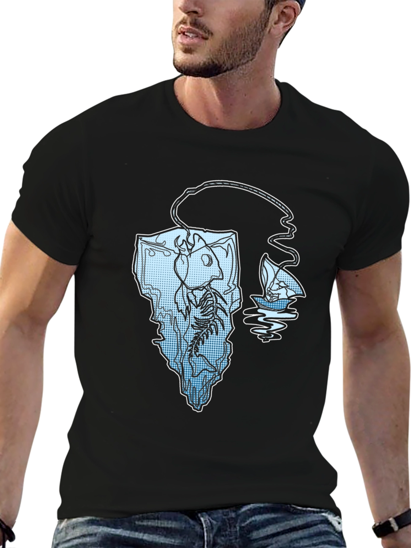 Cool Fishing Iceberg Graphic Tee