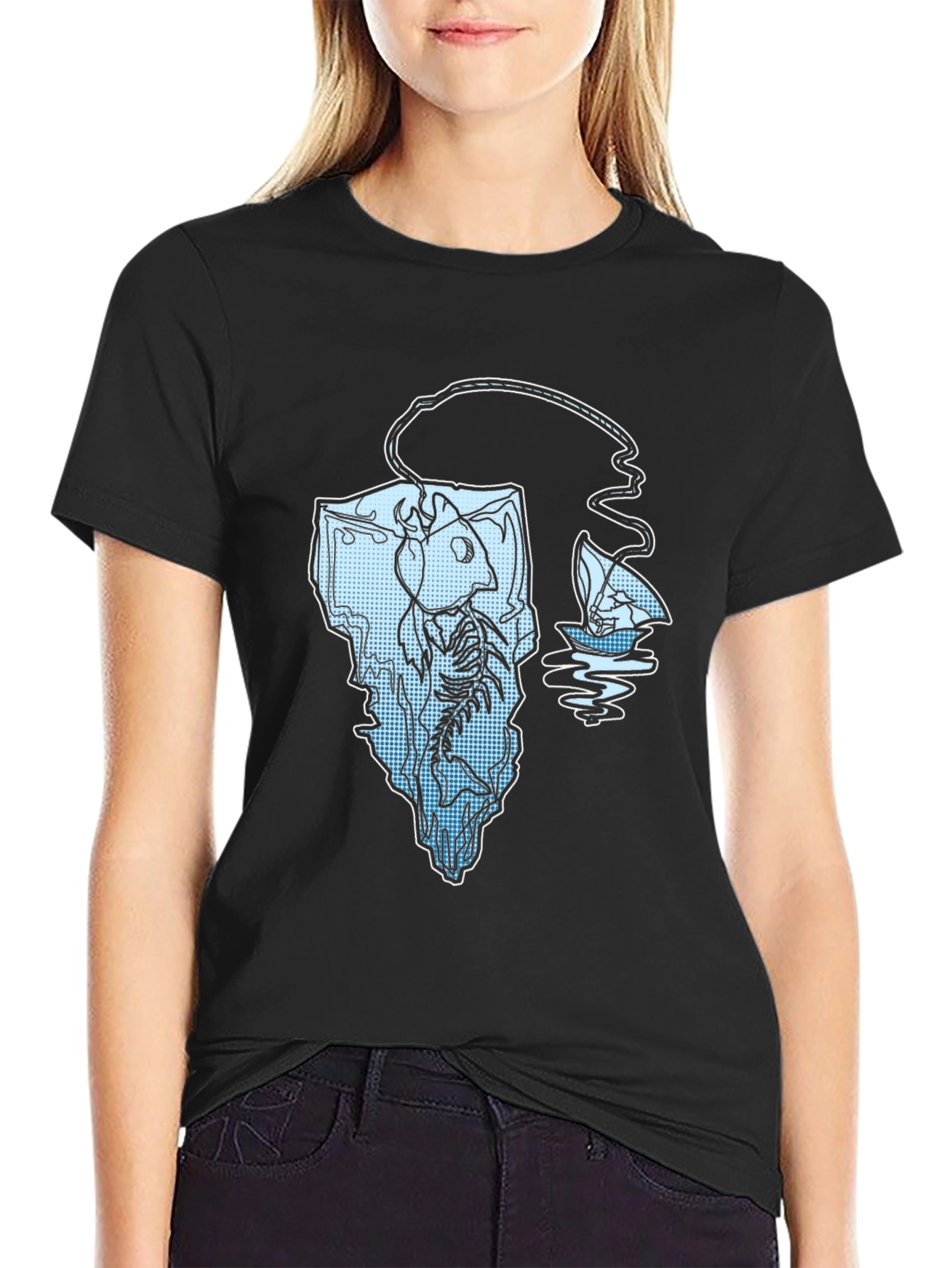 Cool Fishing Iceberg Graphic Tee