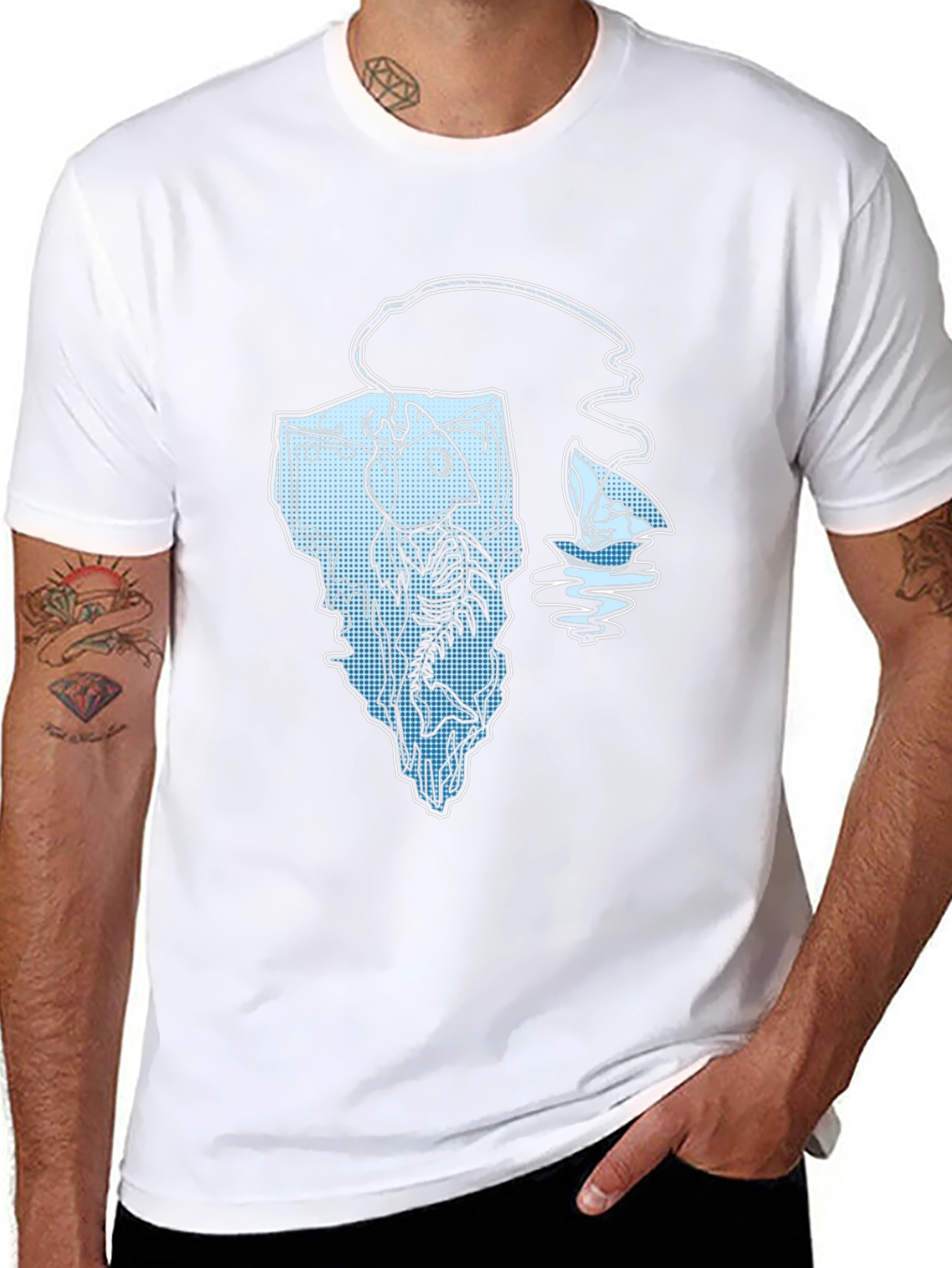 Cool Fishing Iceberg Graphic Tee