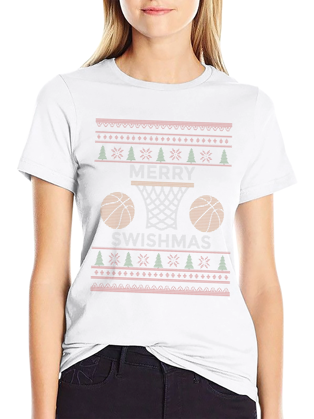 Merry Swishmas Basketball T-Shirt