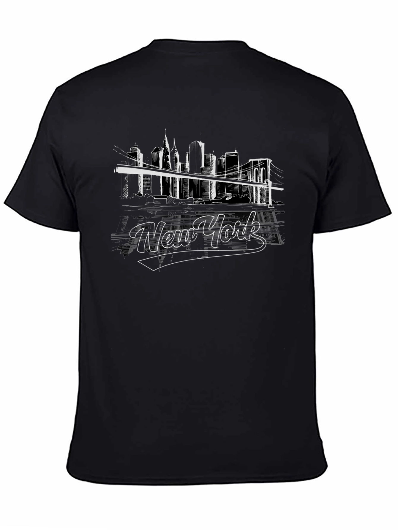 New York Skyline Graphic Tee - Black