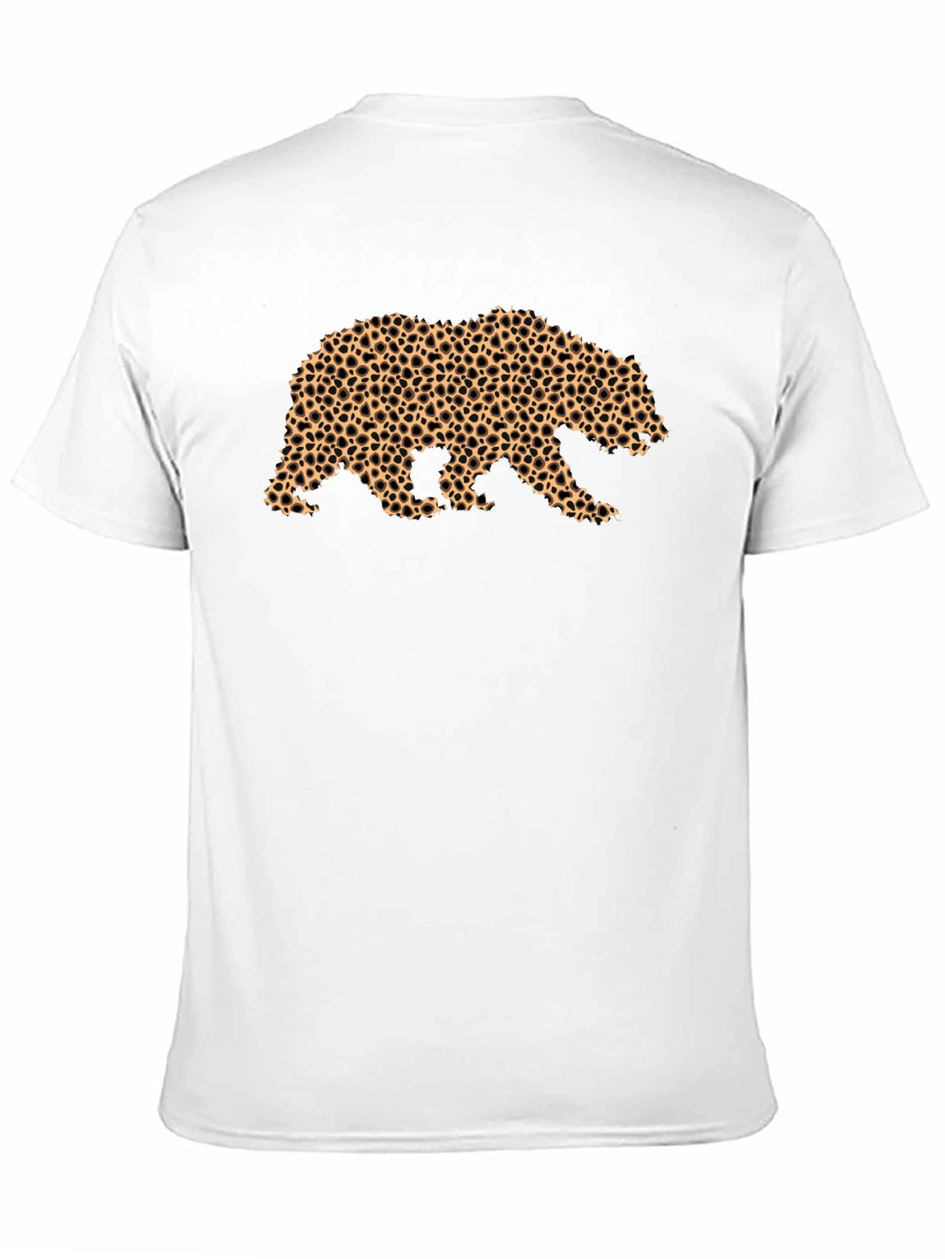 Bear Print Tee - Black Cotton Casual Comfort