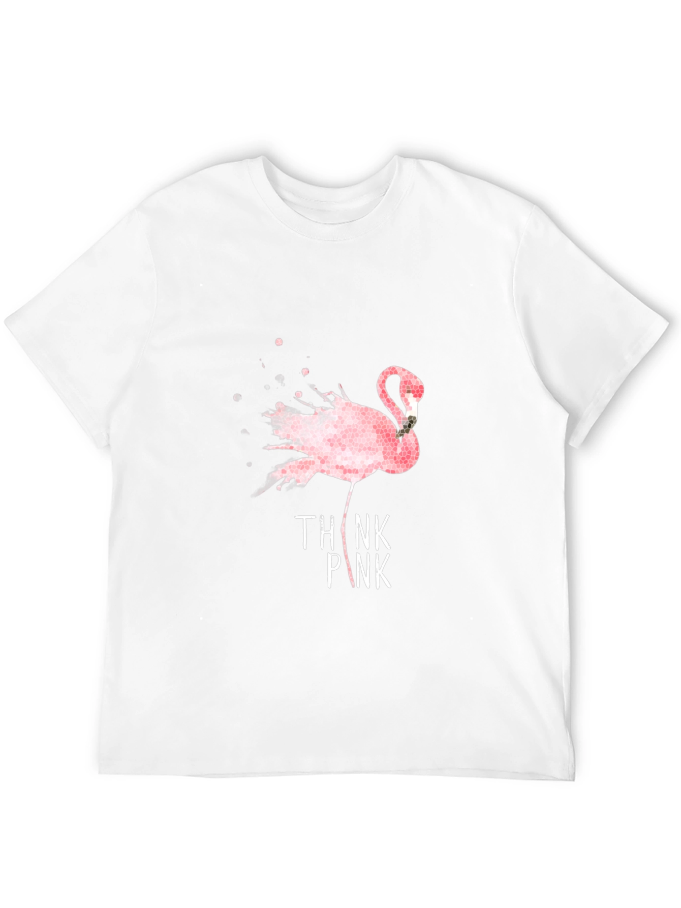 Think Pink Flamingo Graphic T-Shirt - Black