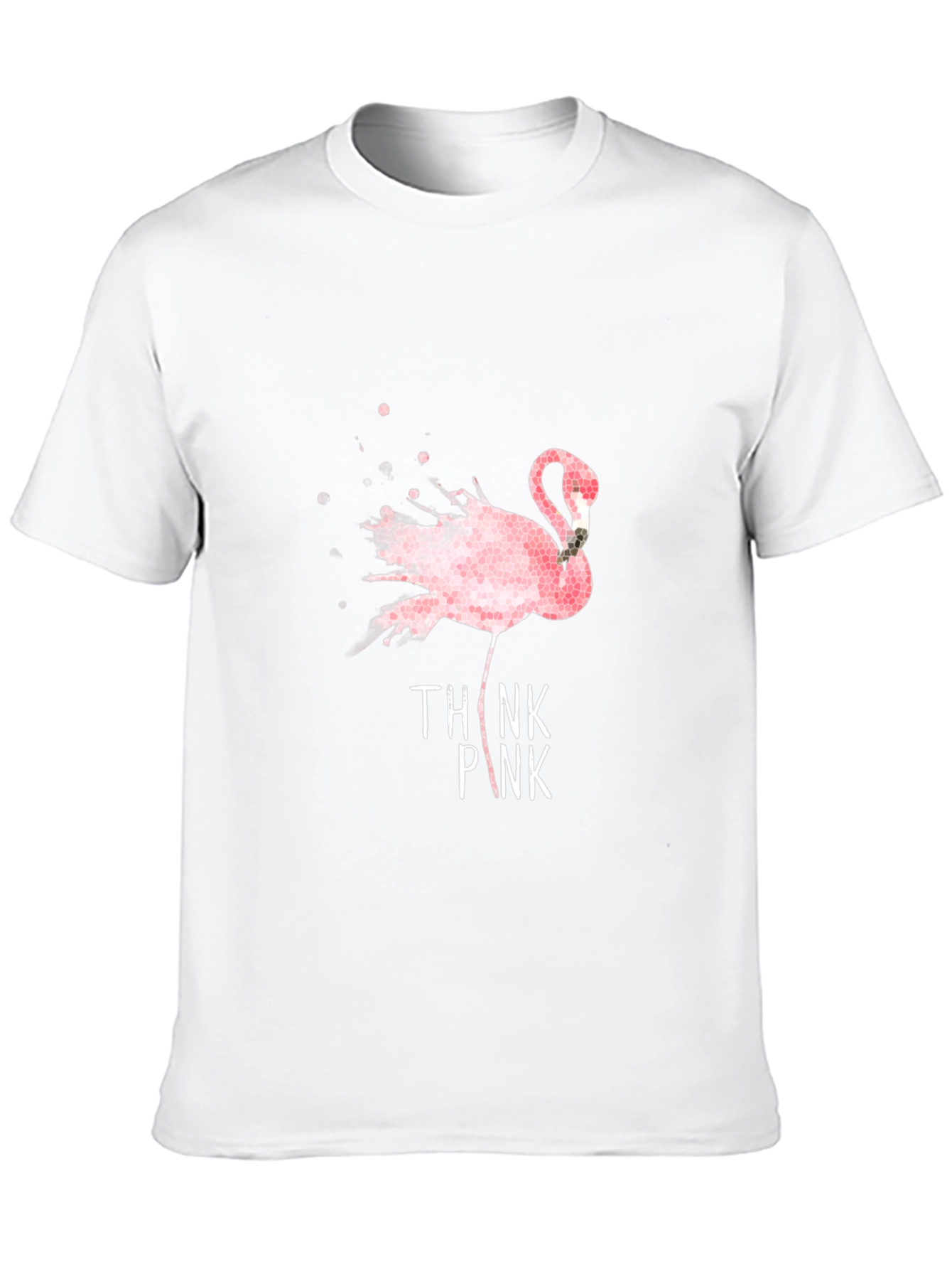 Think Pink Flamingo Graphic T-Shirt - Black