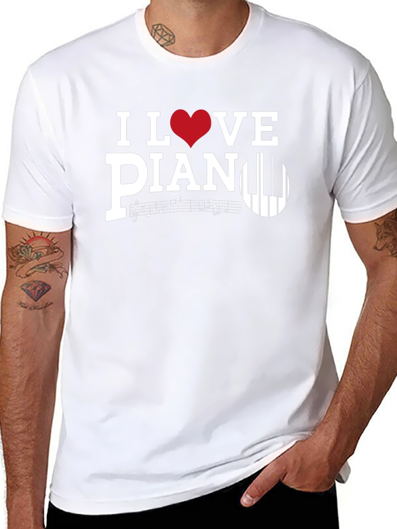I Love Piano T-Shirt Music Lover Tee