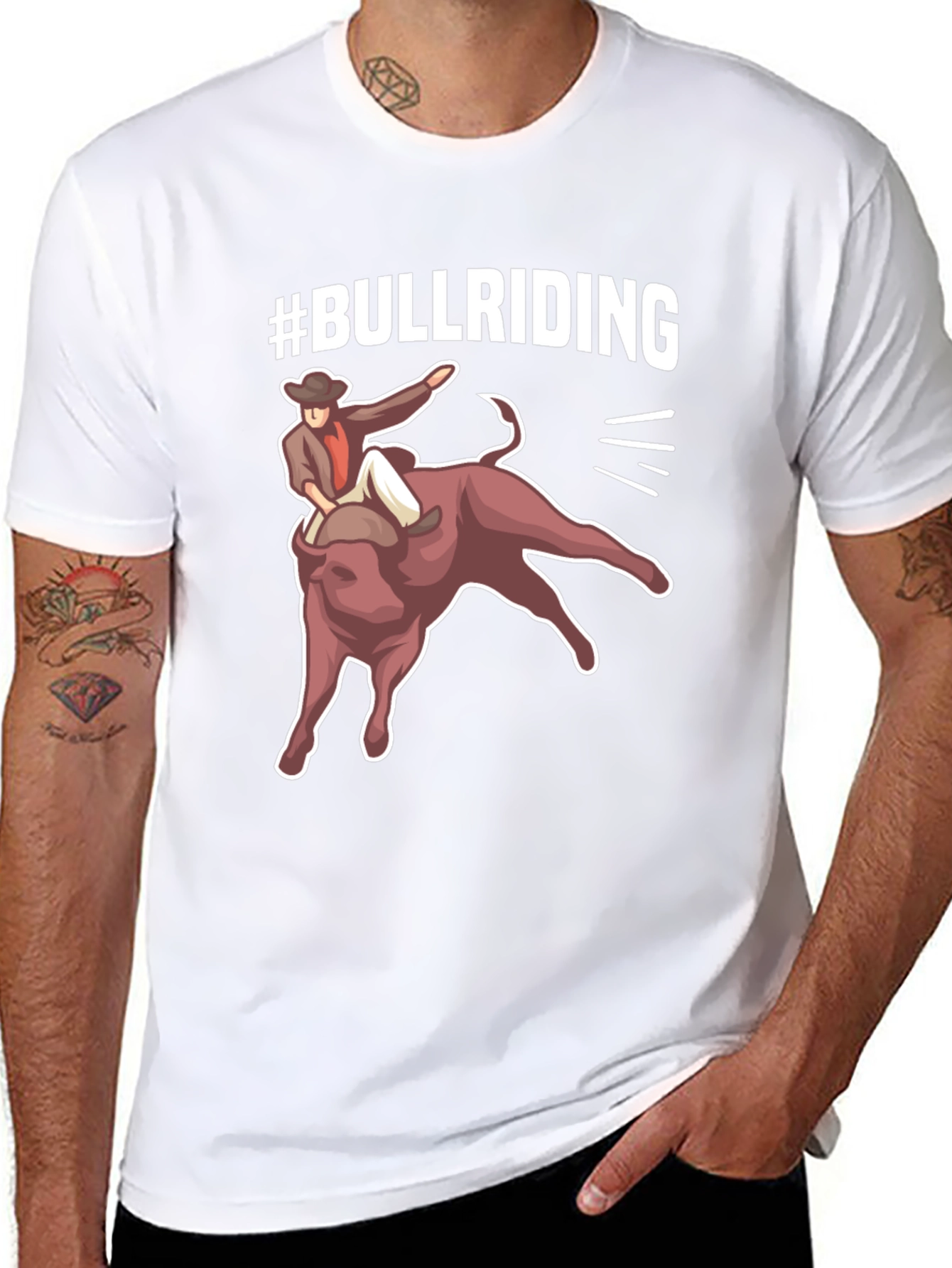 Bull Riding Graphic Tee - Cowboy Rodeo Shirt