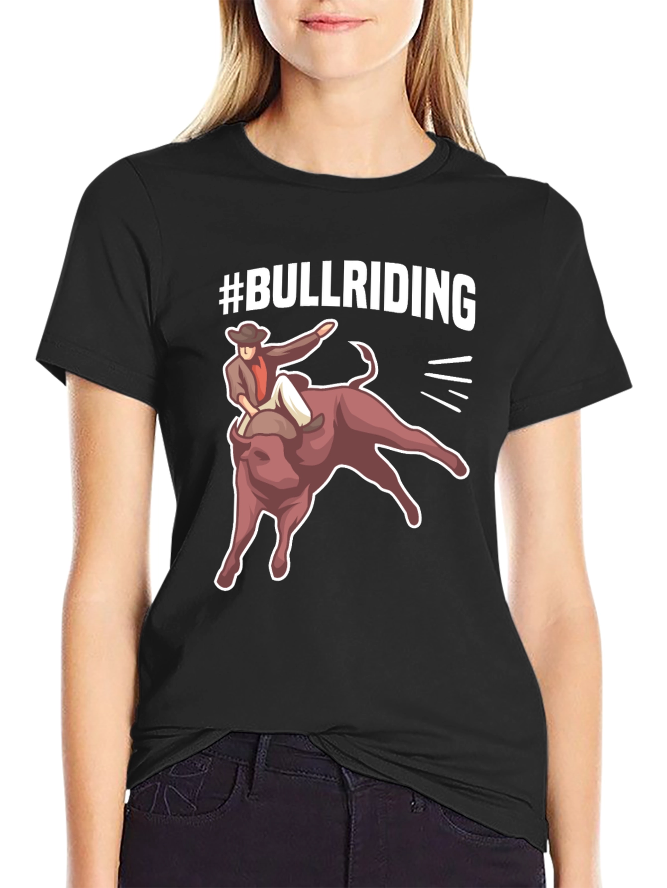 Bull Riding Graphic Tee - Cowboy Rodeo Shirt