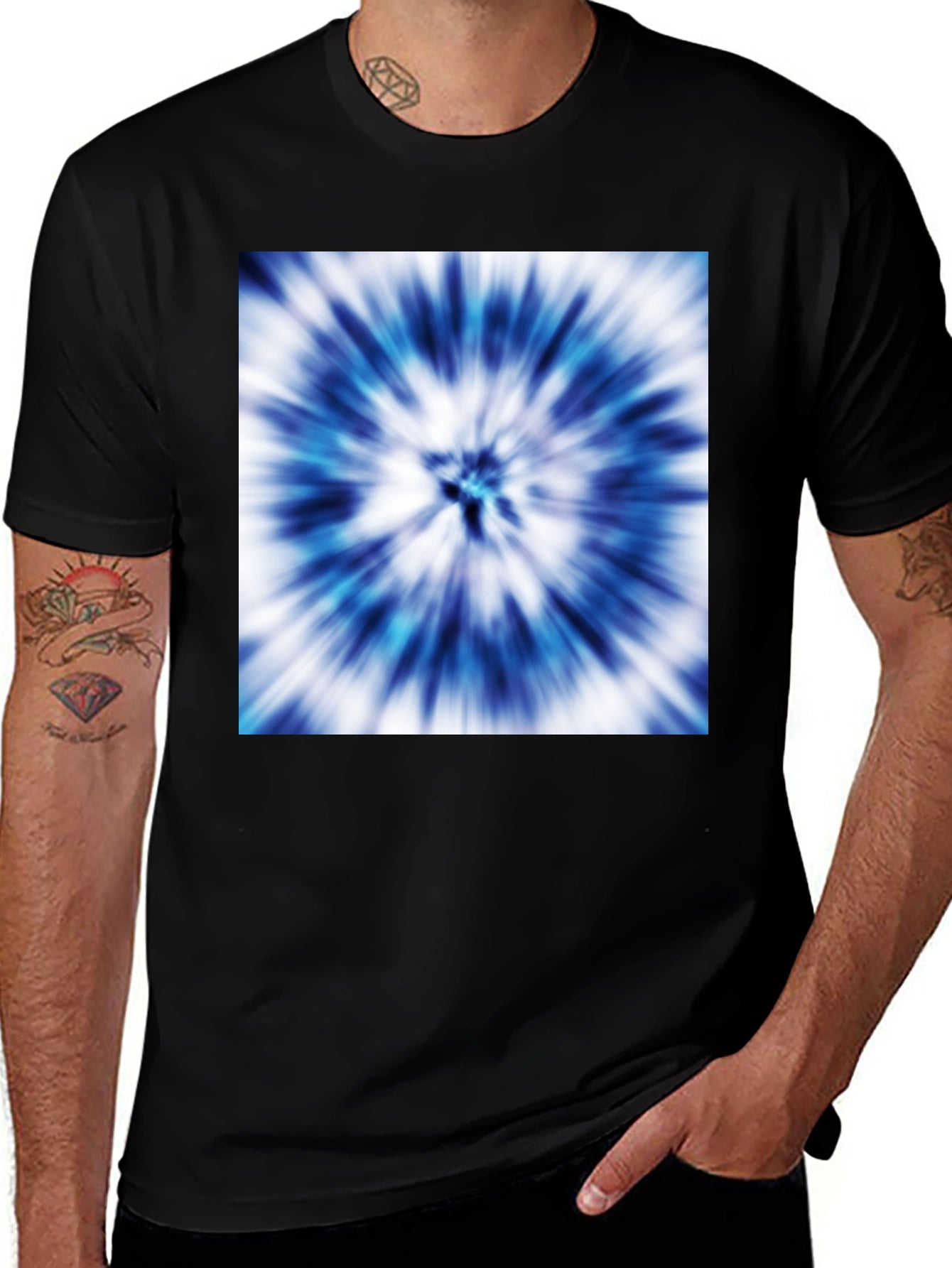 Blue Tie-Dye Graphic Tee - Stylish Casual Wear