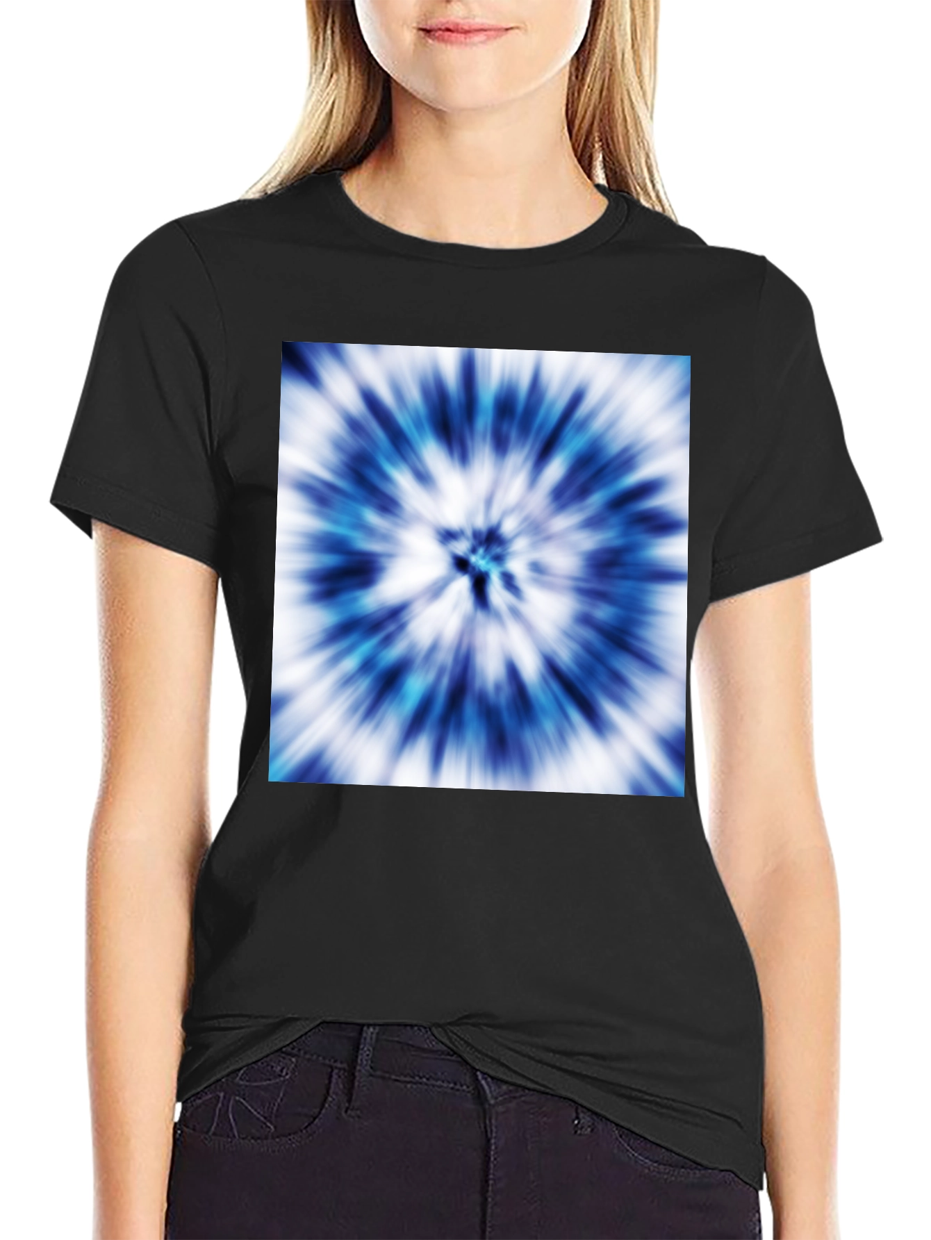 Blue Tie-Dye Graphic Tee - Stylish Casual Wear