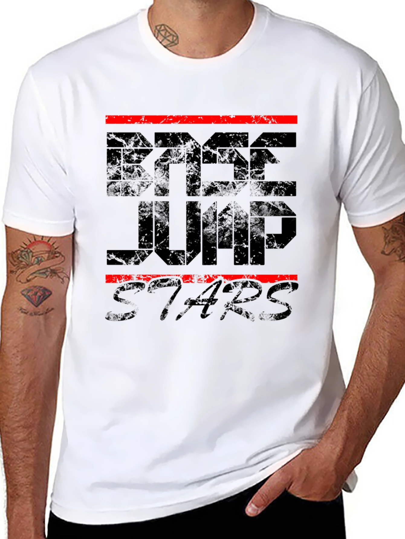 BASE Jump Stars Black Graphic Tee