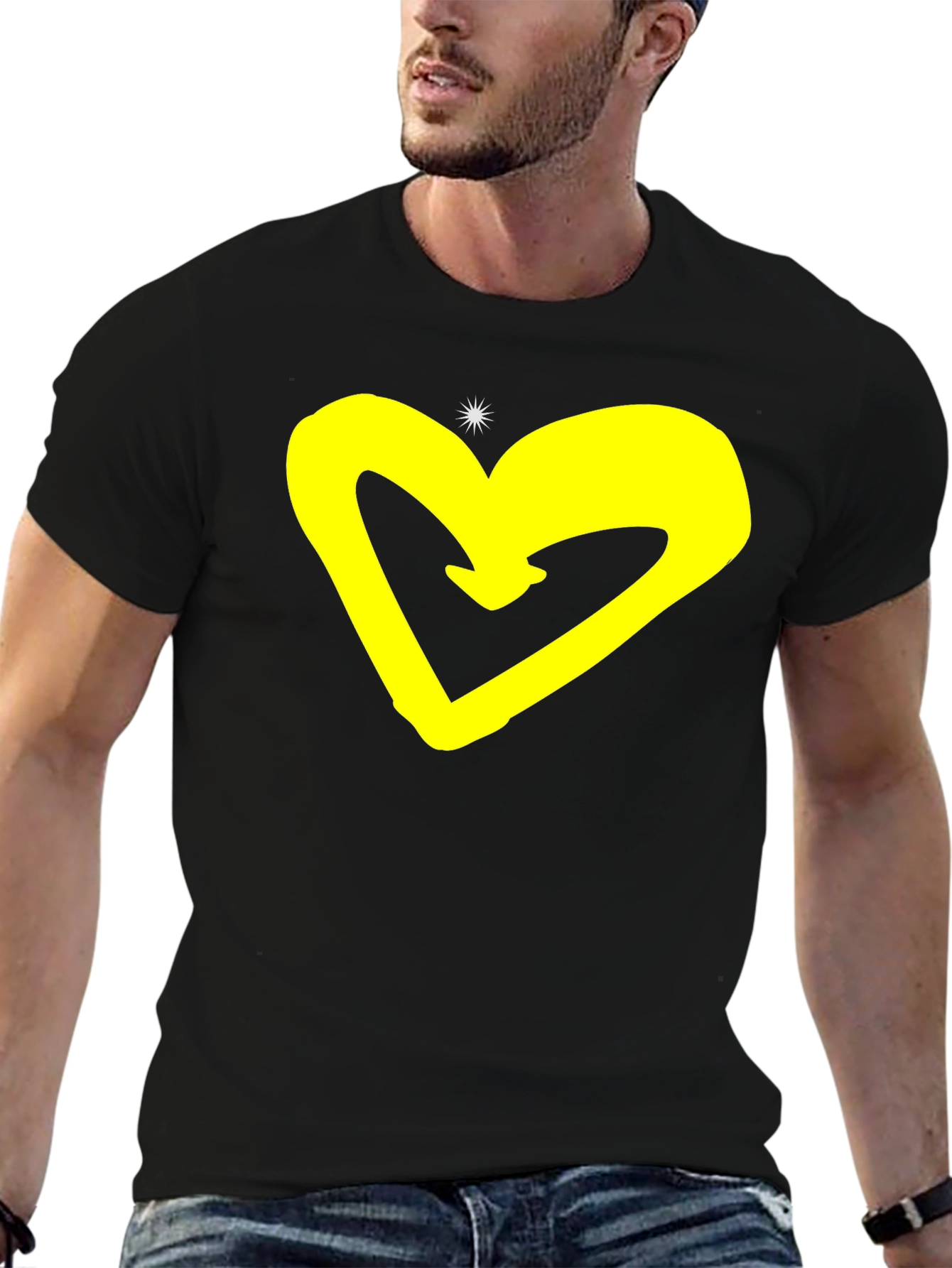 Heart Graphic Black T-Shirt