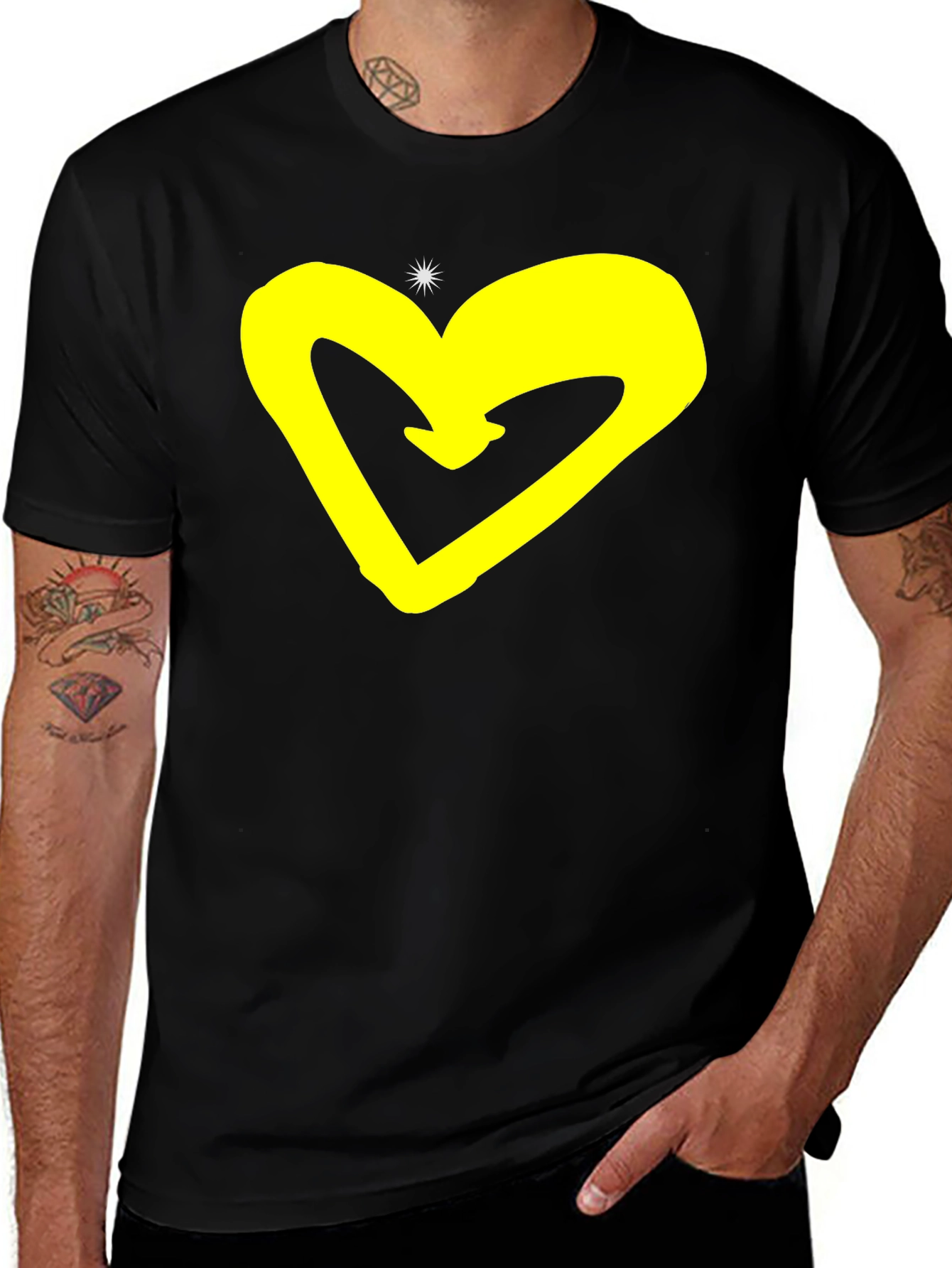 Heart Graphic Black T-Shirt