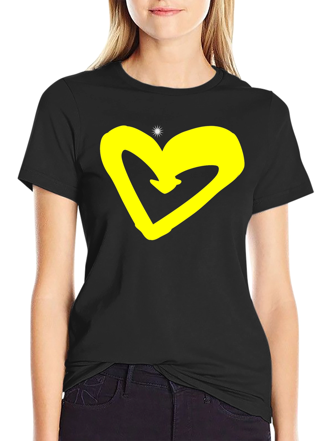 Heart Graphic Black T-Shirt