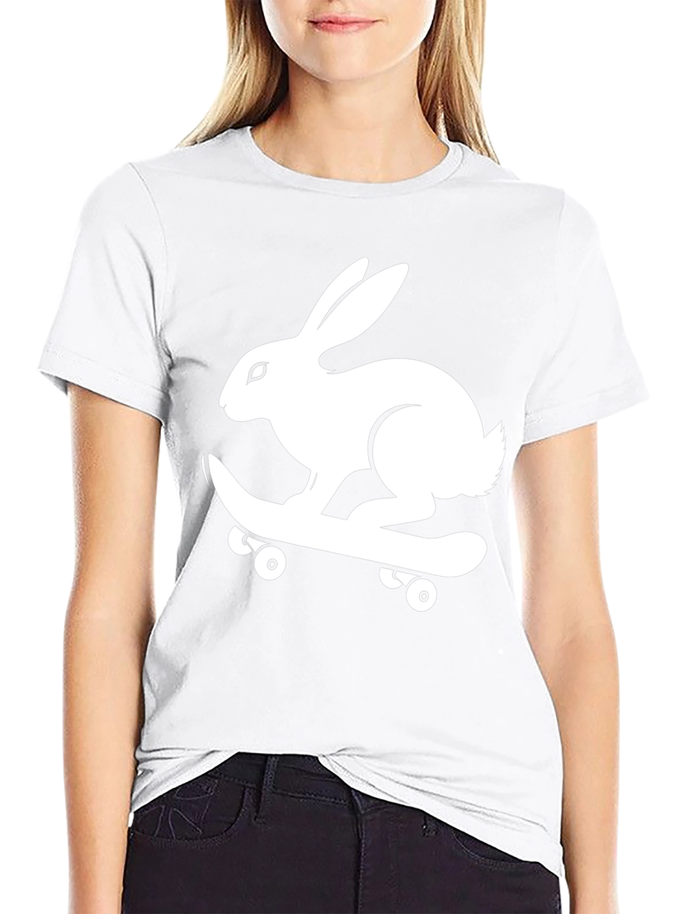 Rabbit Skateboard Graphic Tee - Cool Style