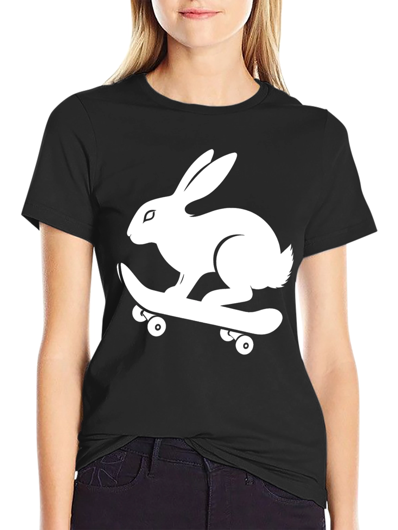 Rabbit Skateboard Graphic Tee - Cool Style