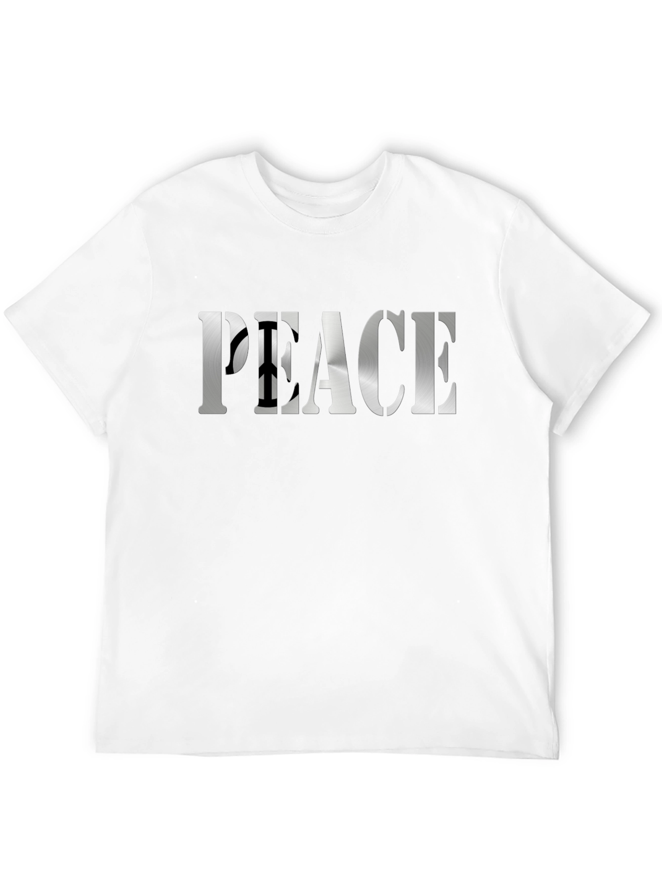 Peace Sign Graphic Tee - Black Cotton Blend