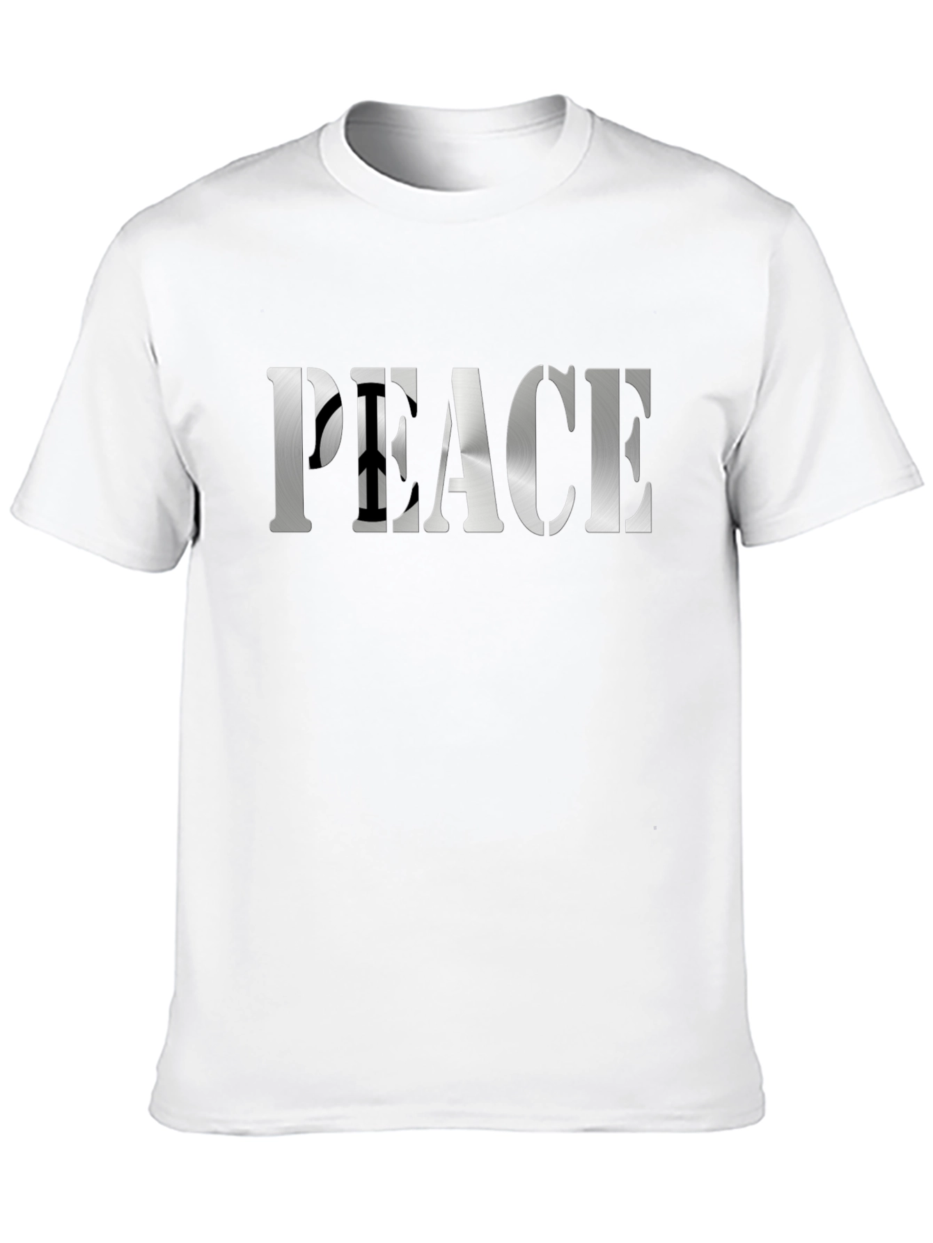 Peace Sign Graphic Tee - Black Cotton Blend